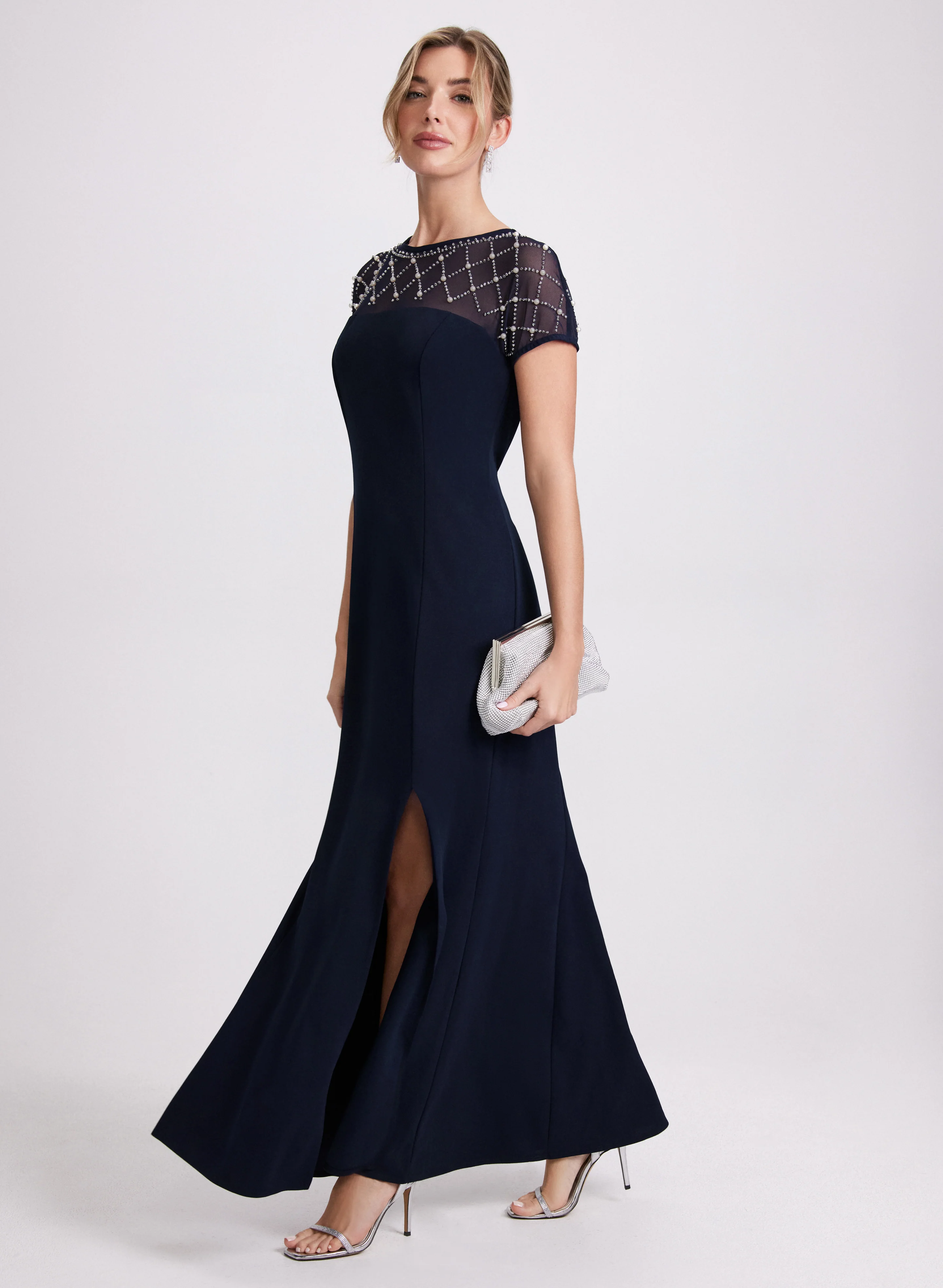 Sheer Beaded Yoke Dress - Image 2