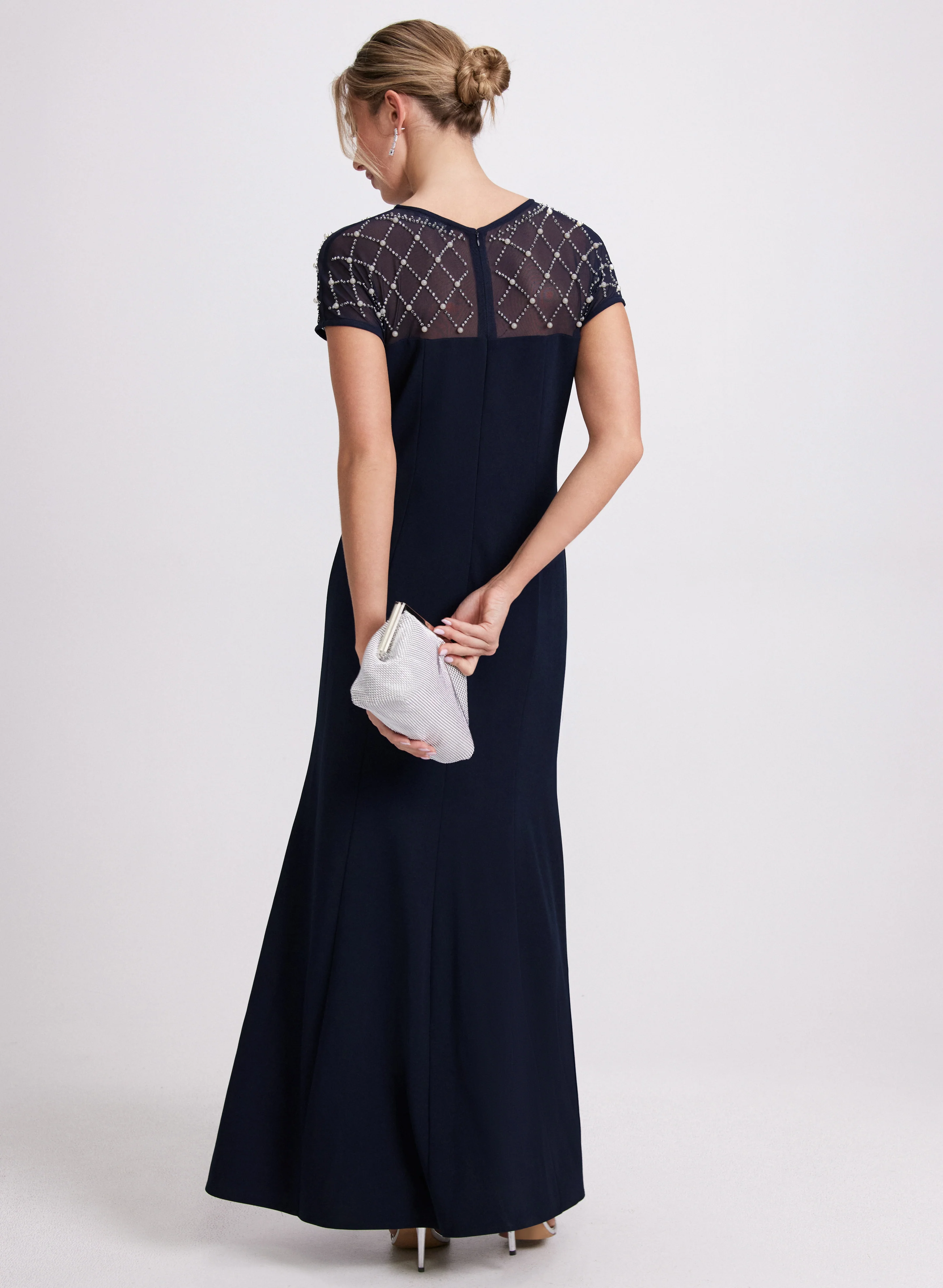 Sheer Beaded Yoke Dress - Image 4