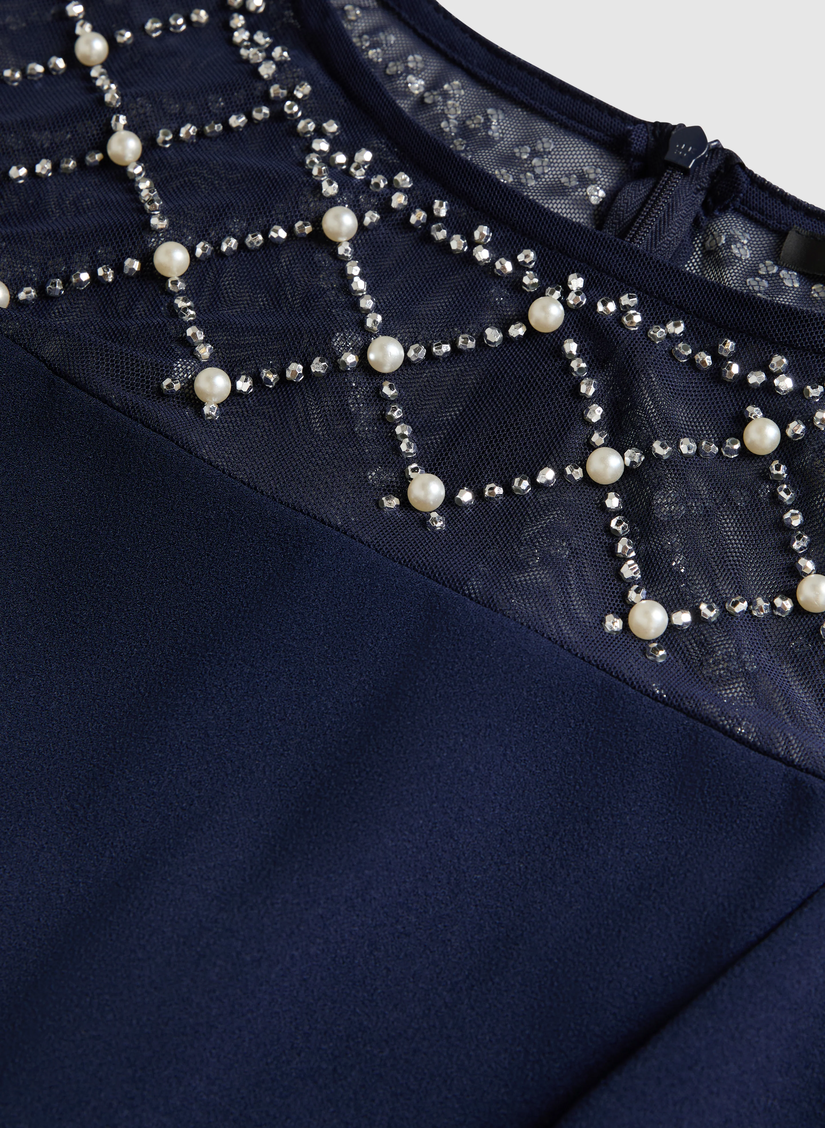 Sheer Beaded Yoke Dress - Image 6
