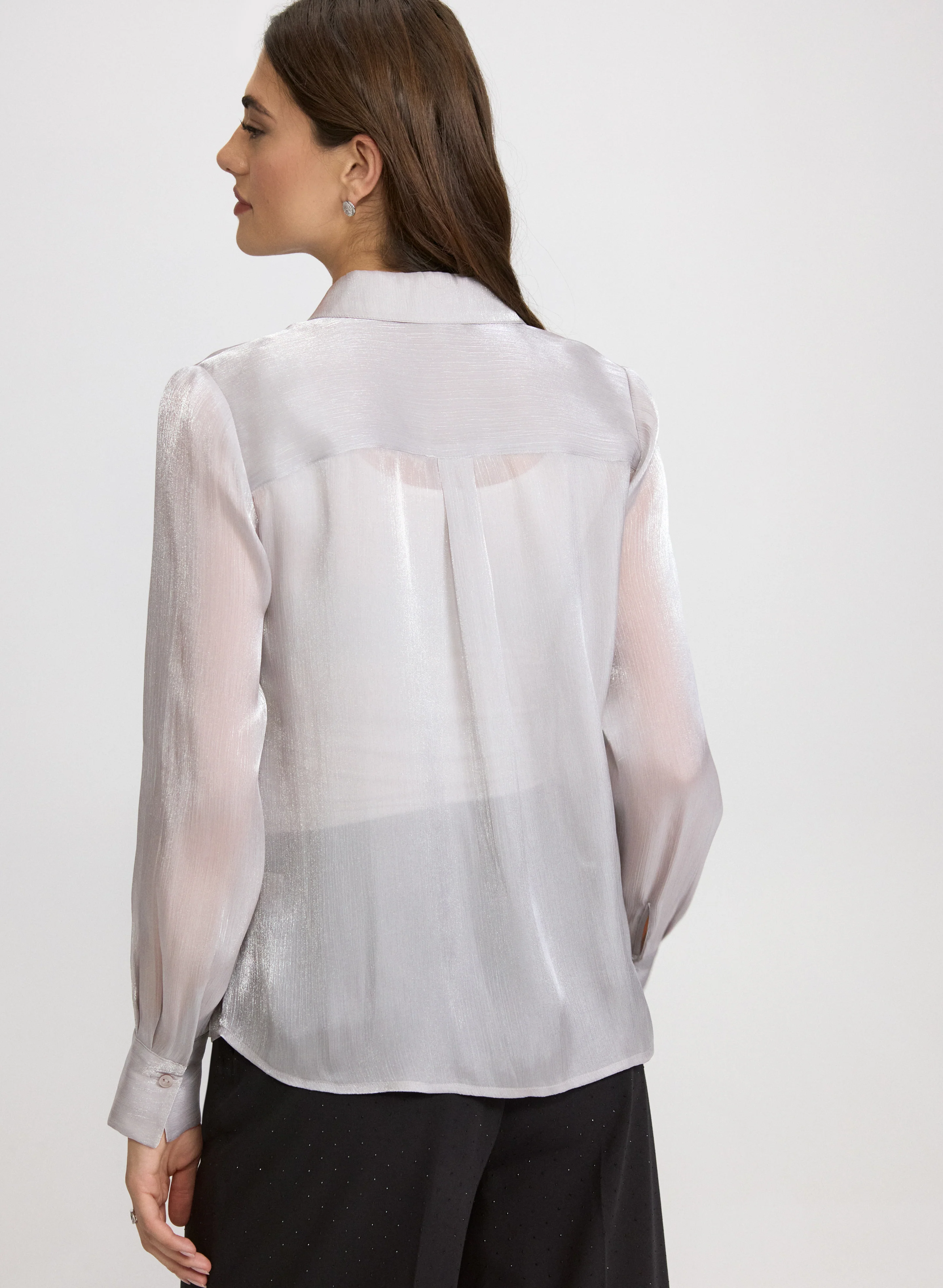 Sheer Button-Down Blouse - Image 4