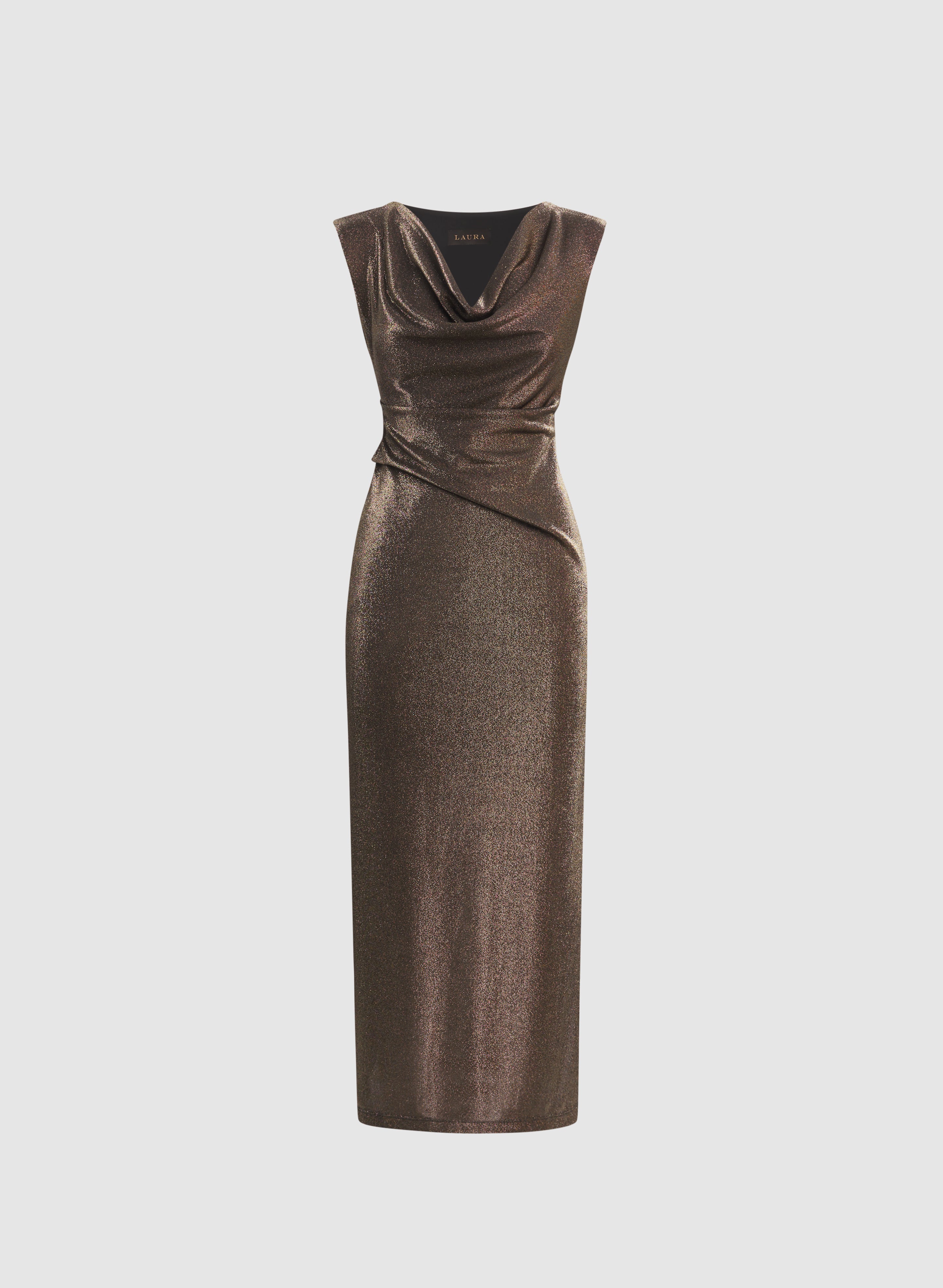 Shimmer Cowl Neck Dress - Image 6