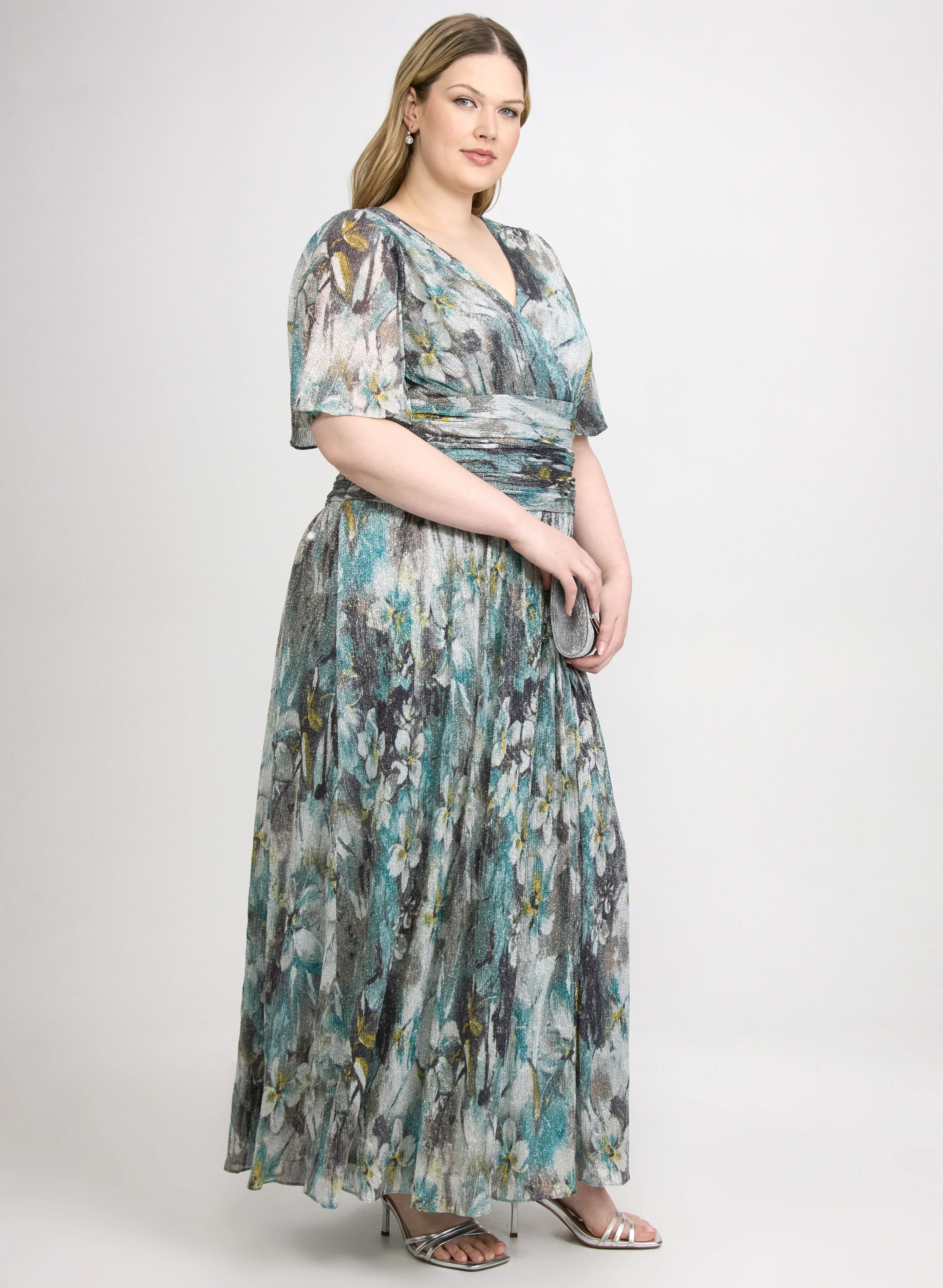 Shimmering Floral Dress - Image 3