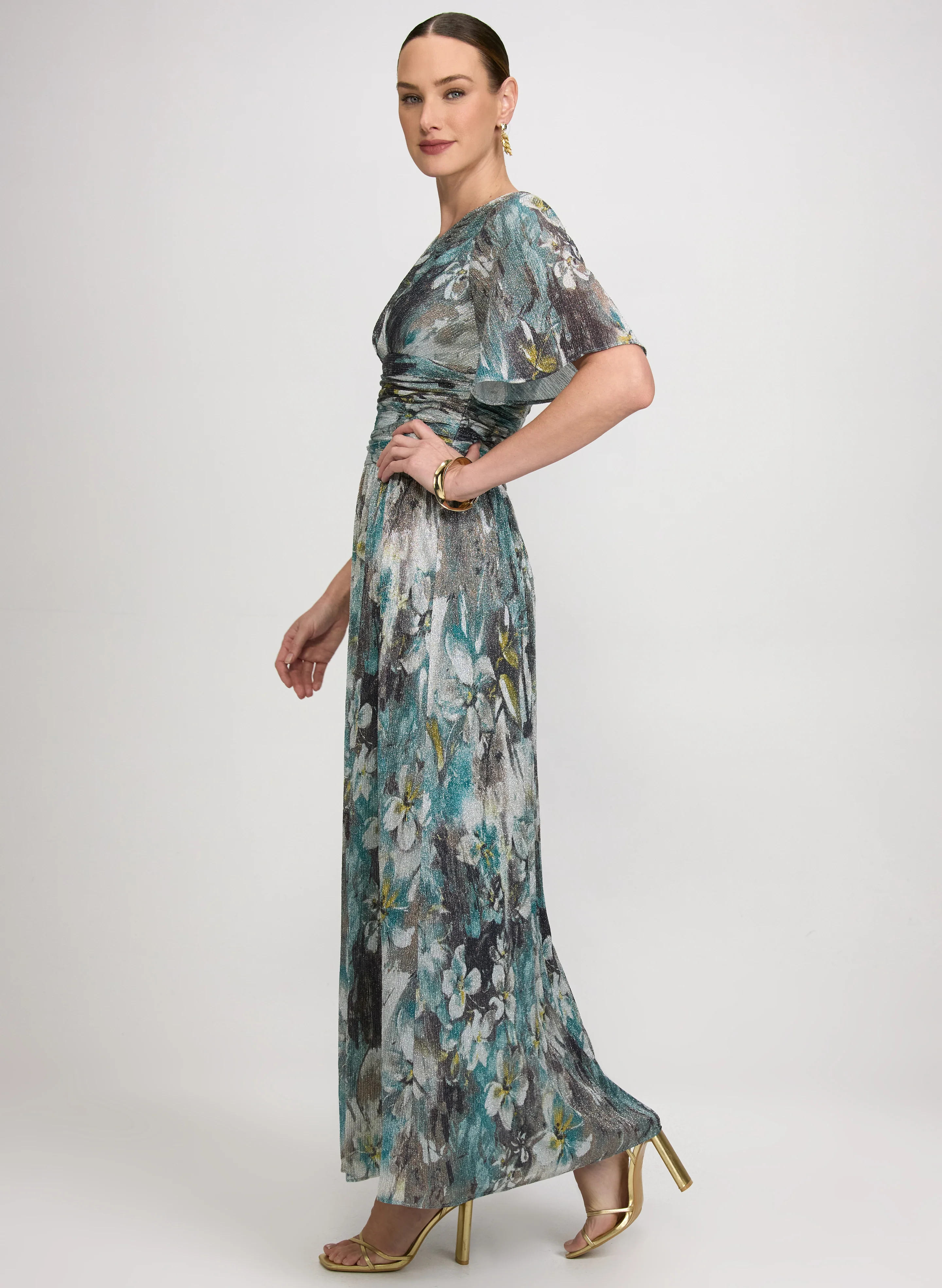 Shimmering Floral Dress - Image 7