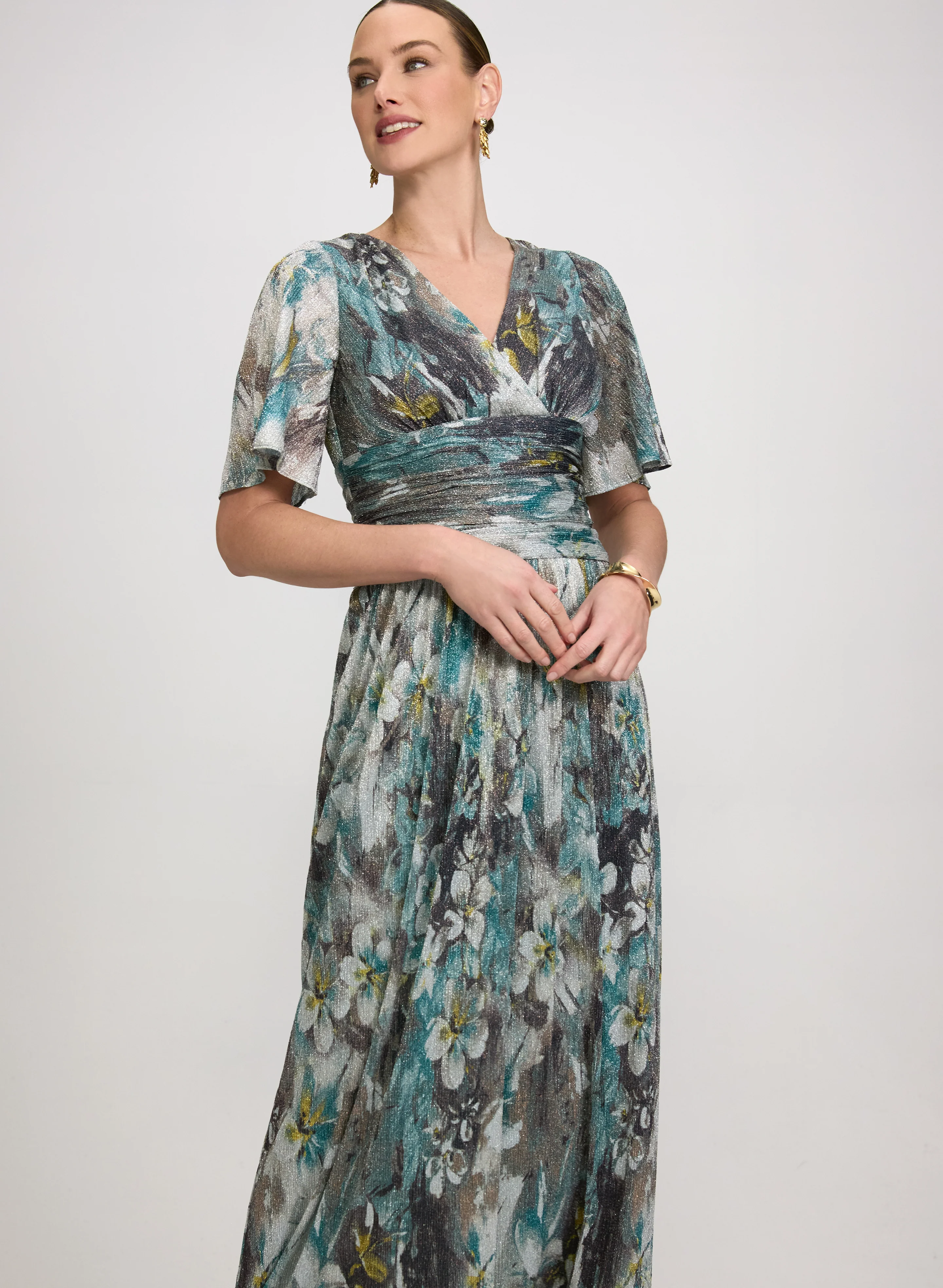 Shimmering Floral Dress - Image 8