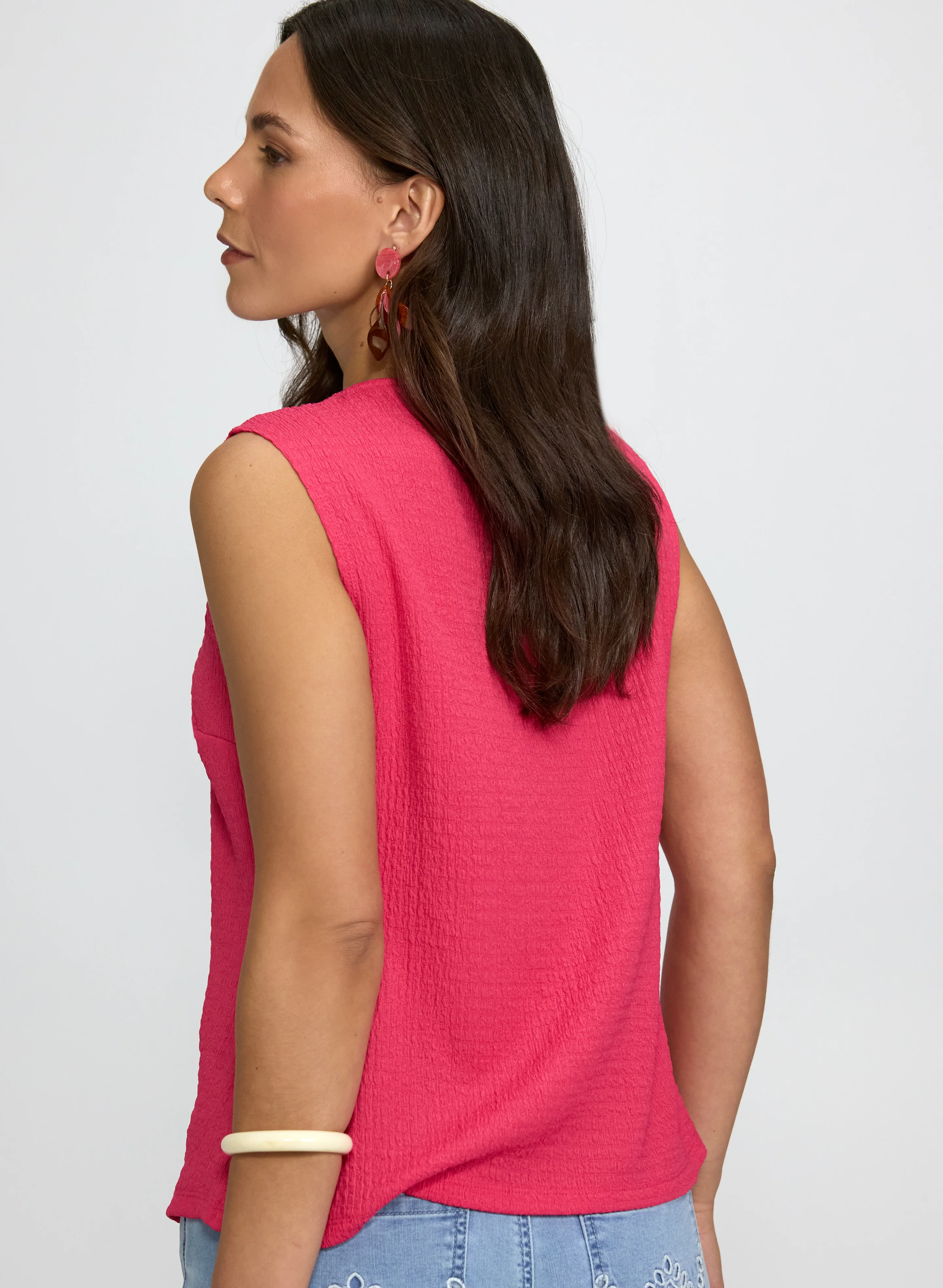 Shirred Sleeveless Top - Image 4