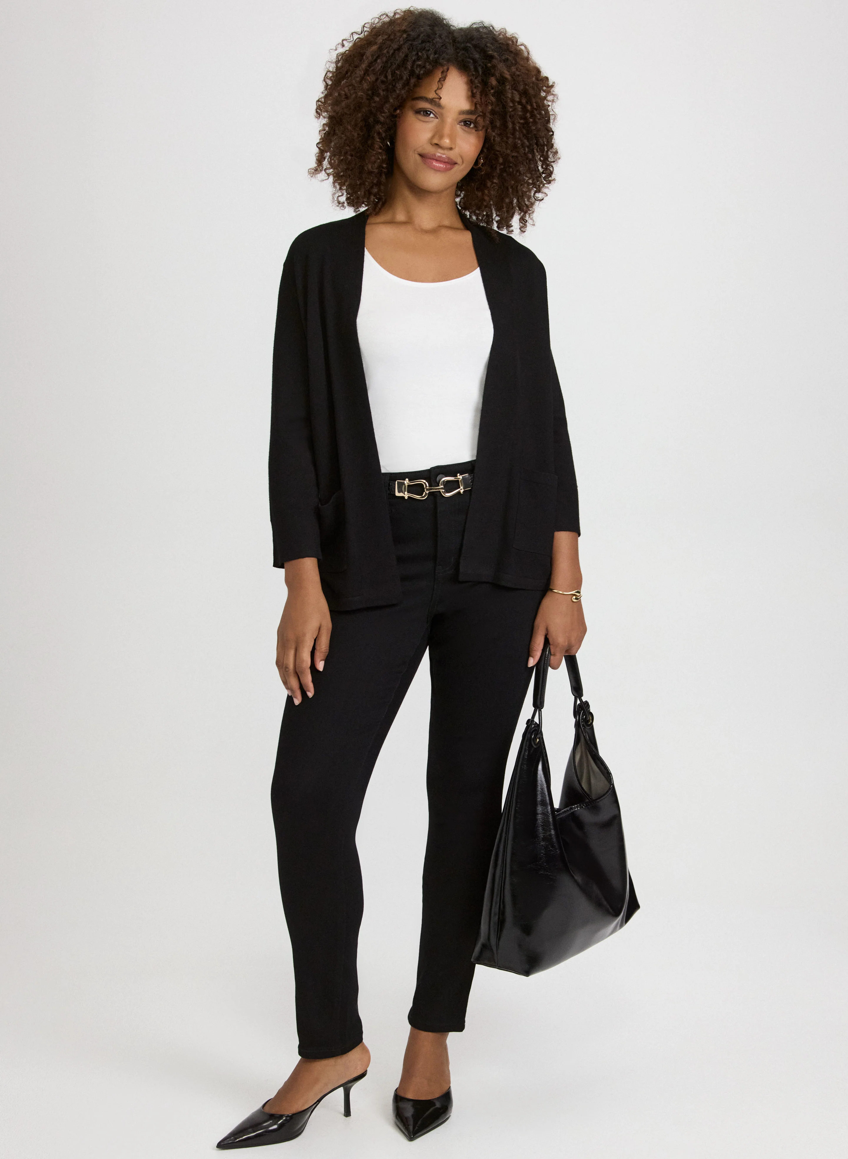 Short Open Front Cardigan - Image 3