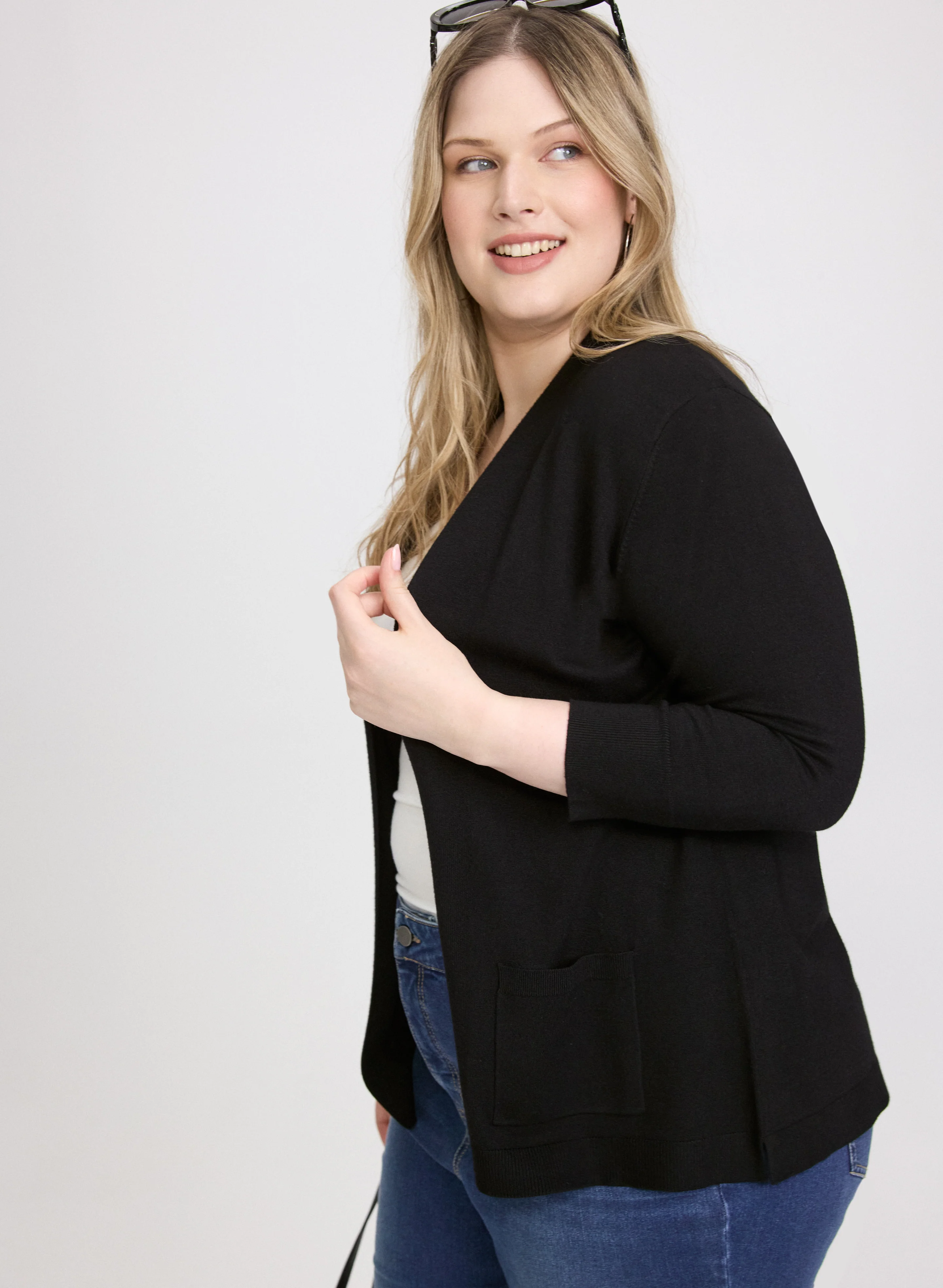 Short Open Front Cardigan - Image 2