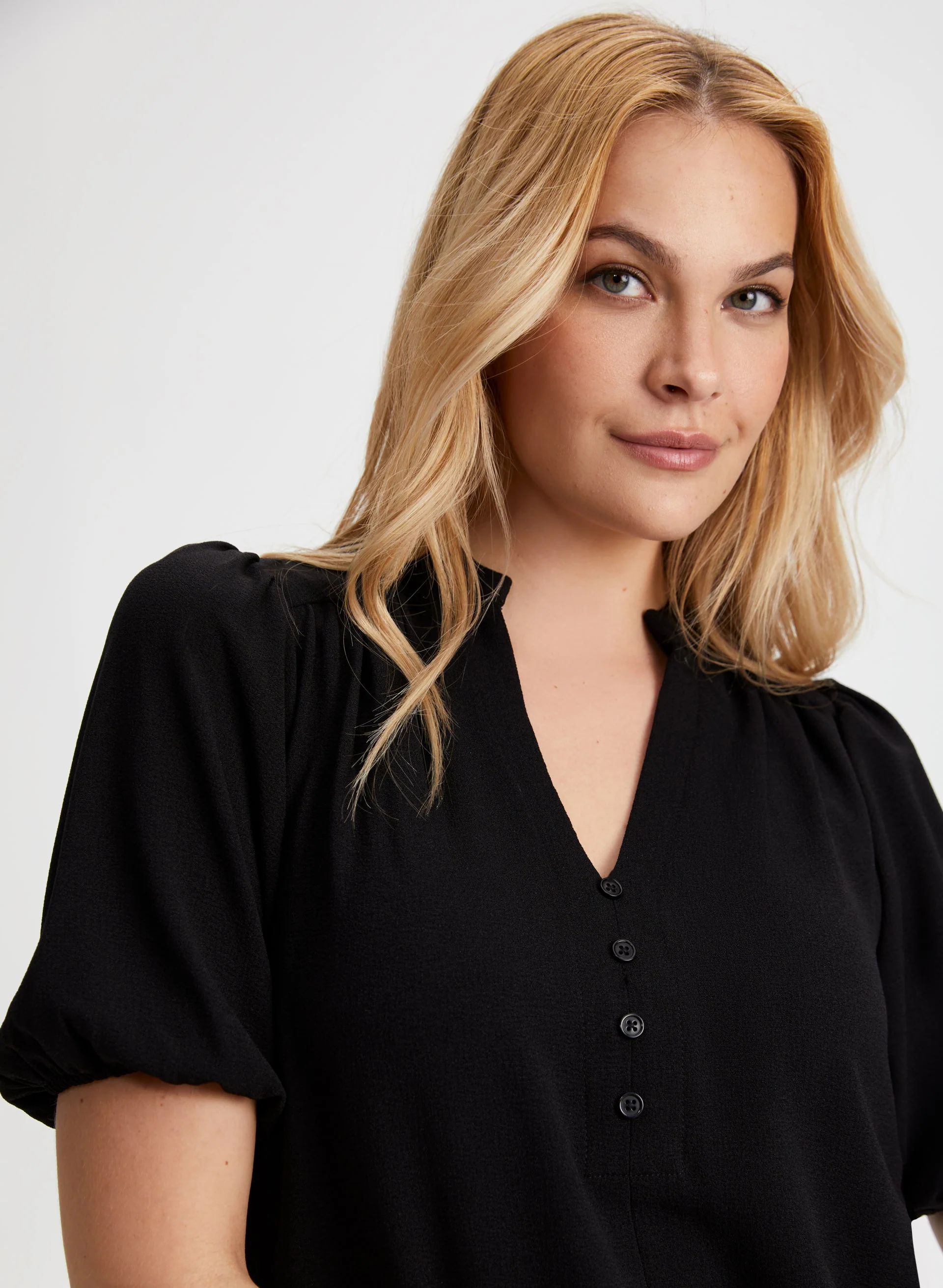 Short Puffed Sleeve Dress - Image 2