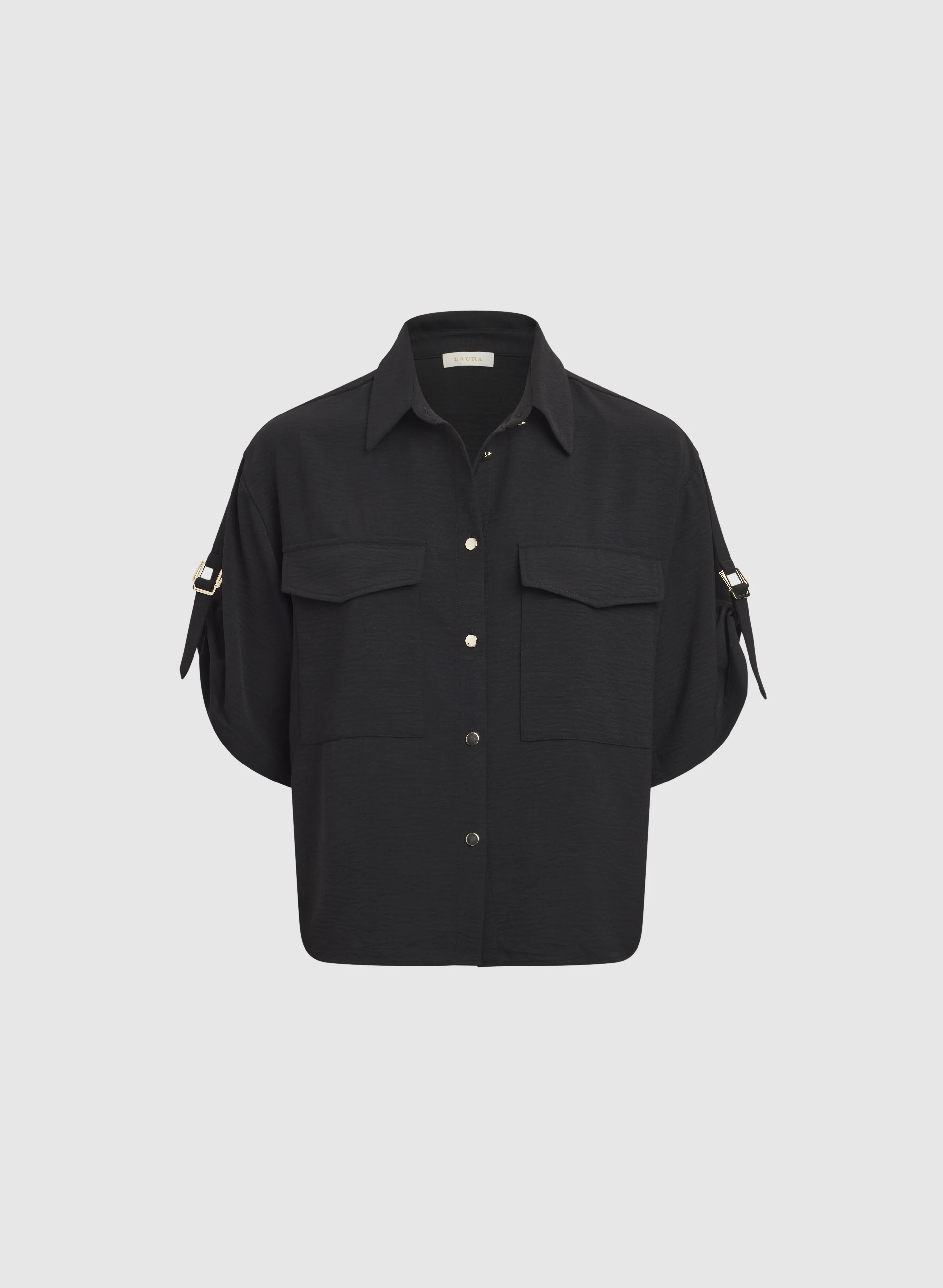 Short Sleeve Button-Down Blouse - Image 6