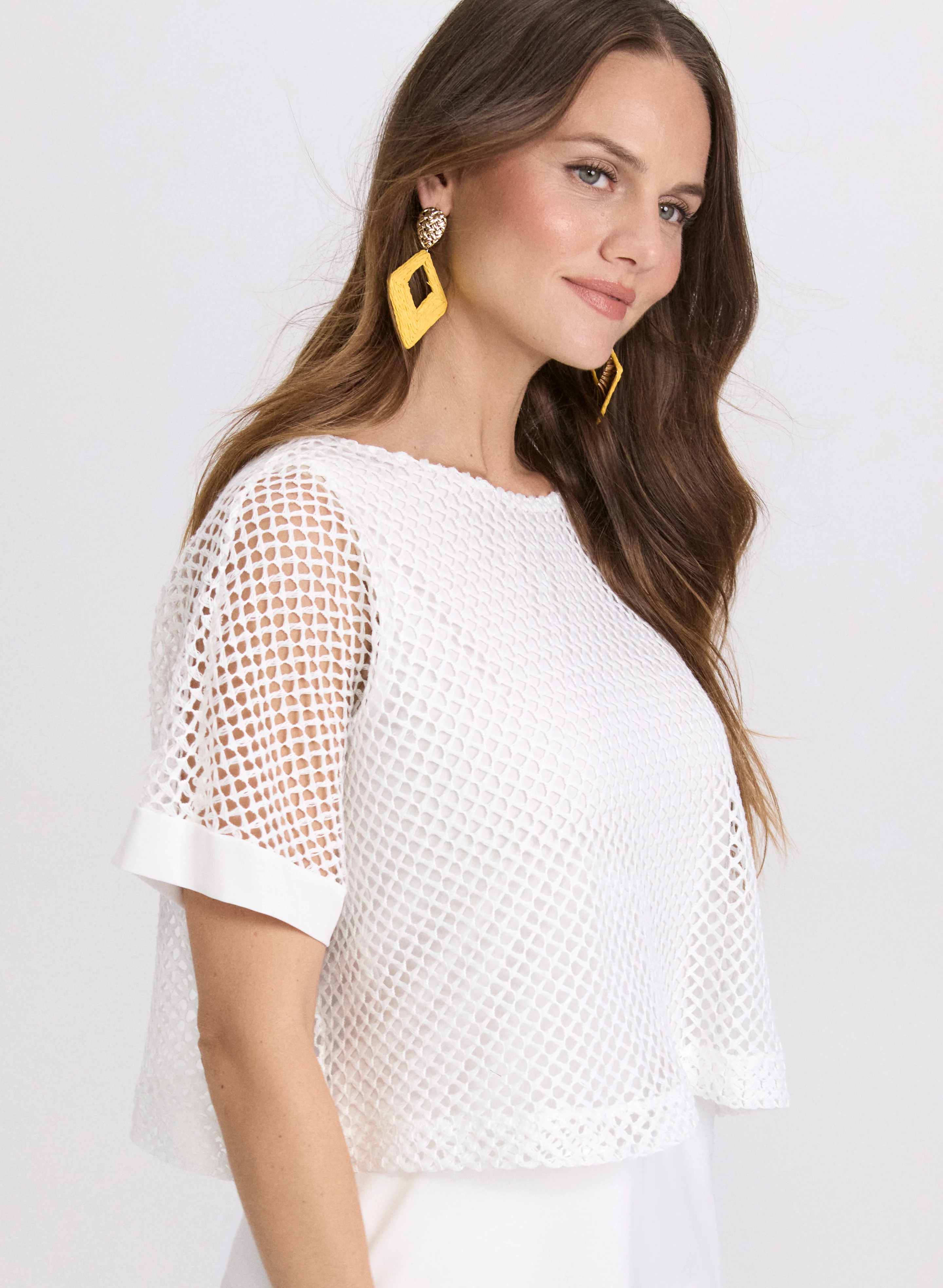 Short Sleeve Crochet Top - Image 2