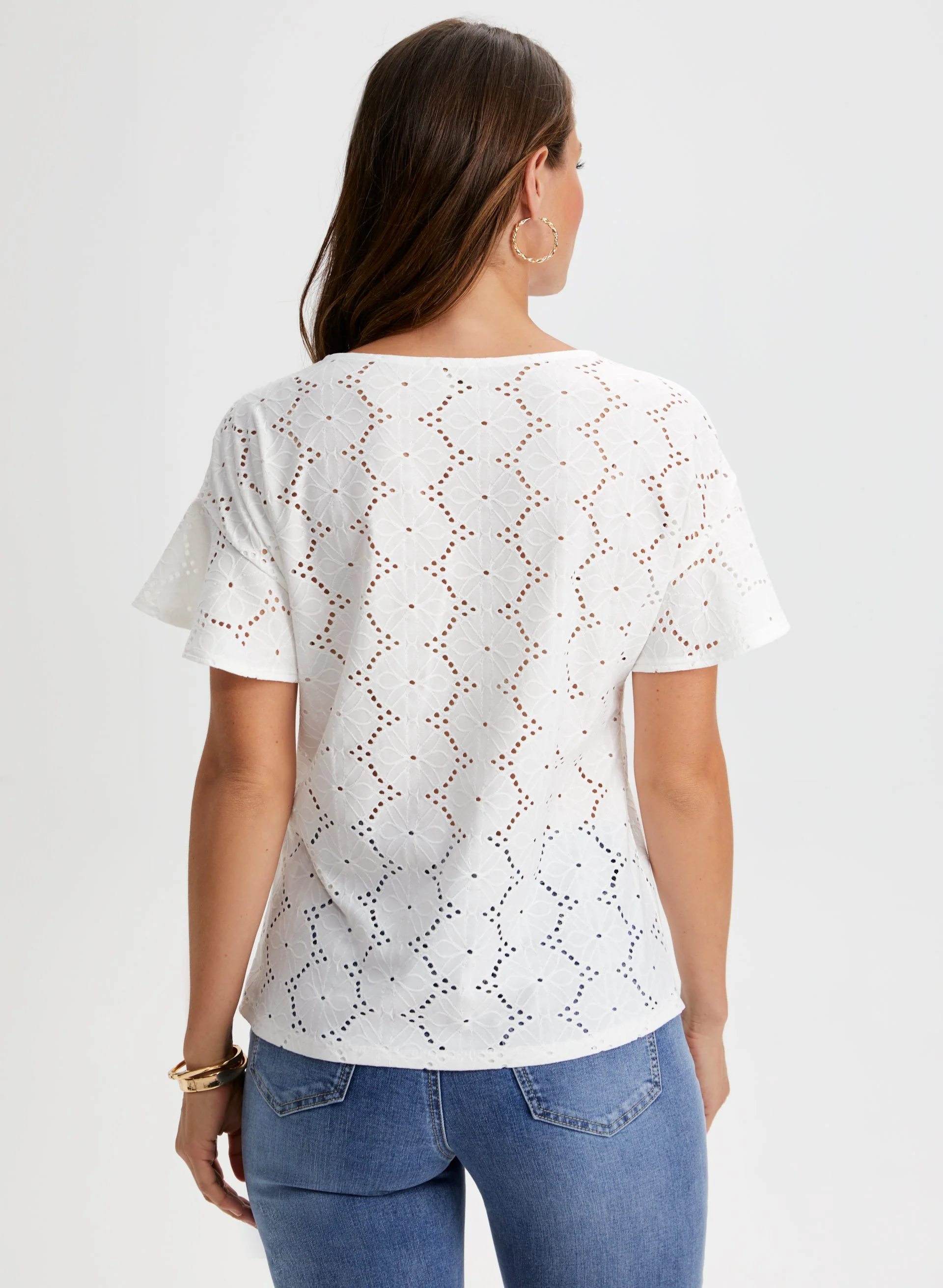 Short Sleeve Eyelet Top - Image 5