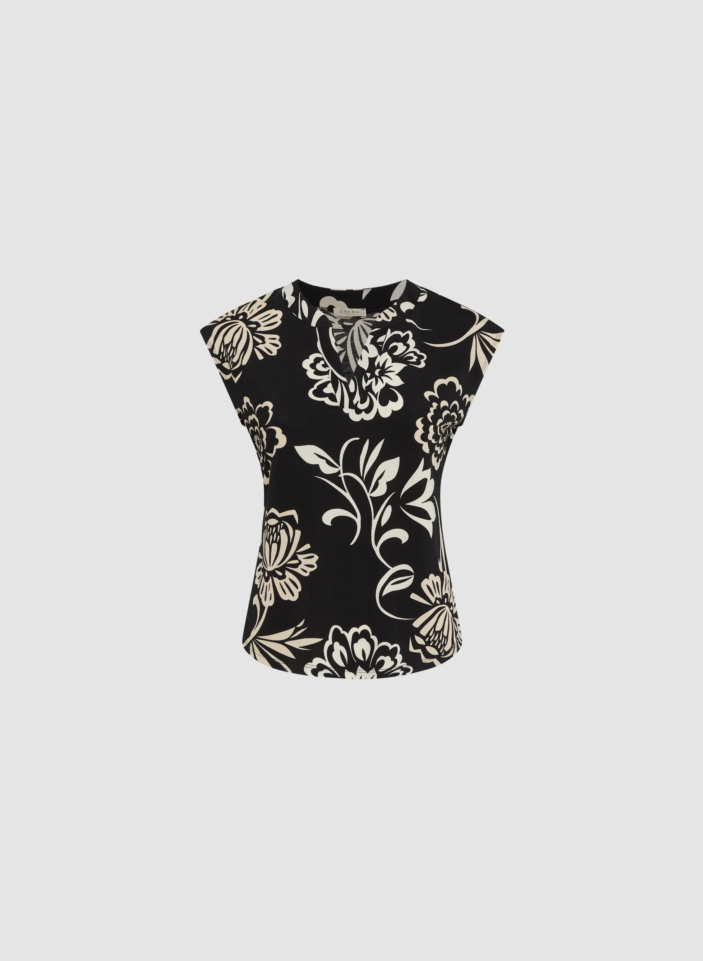 Split Neck Floral Top - Image 6