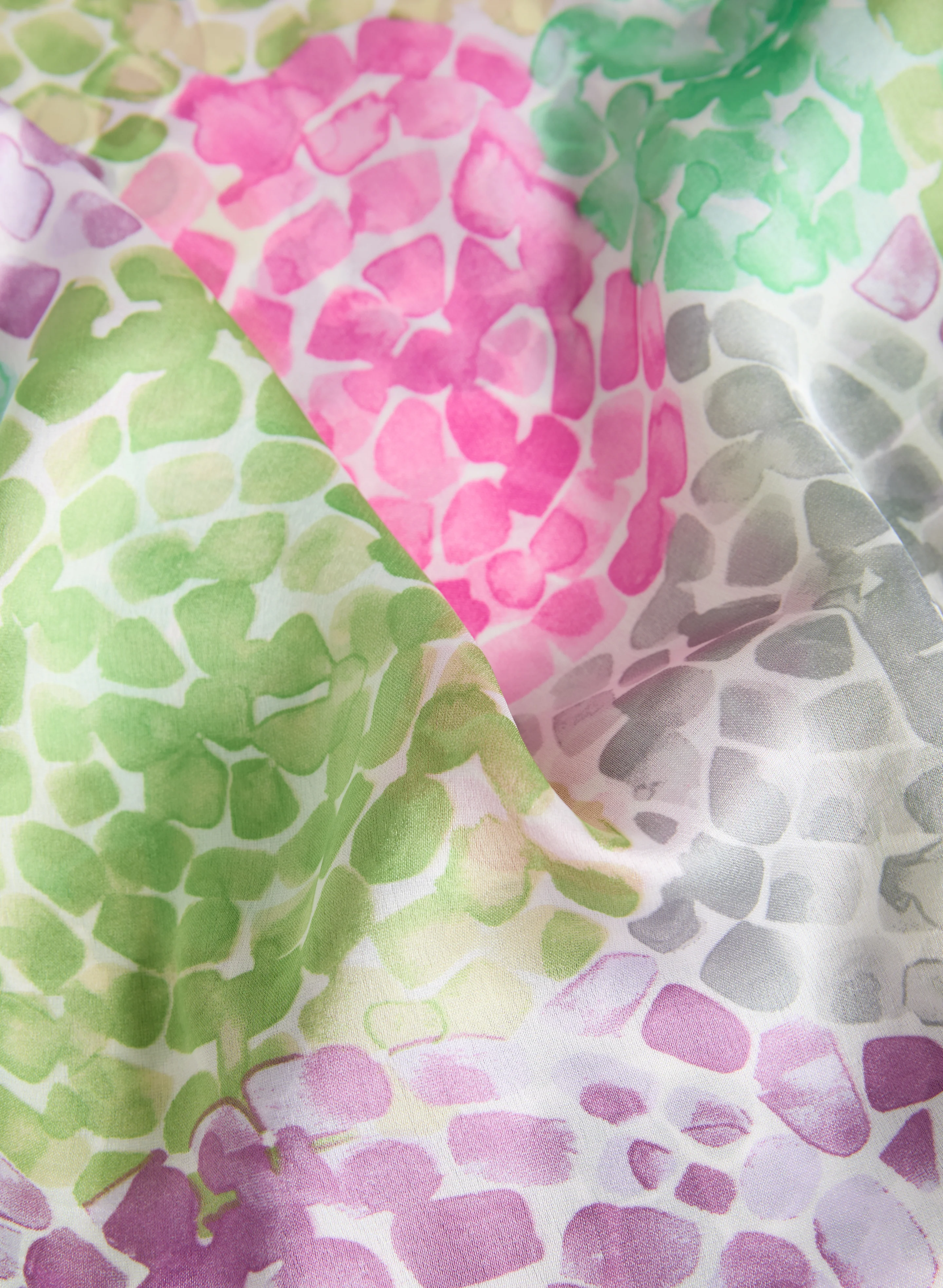 Silky Abstract Print Scarf - Image 2