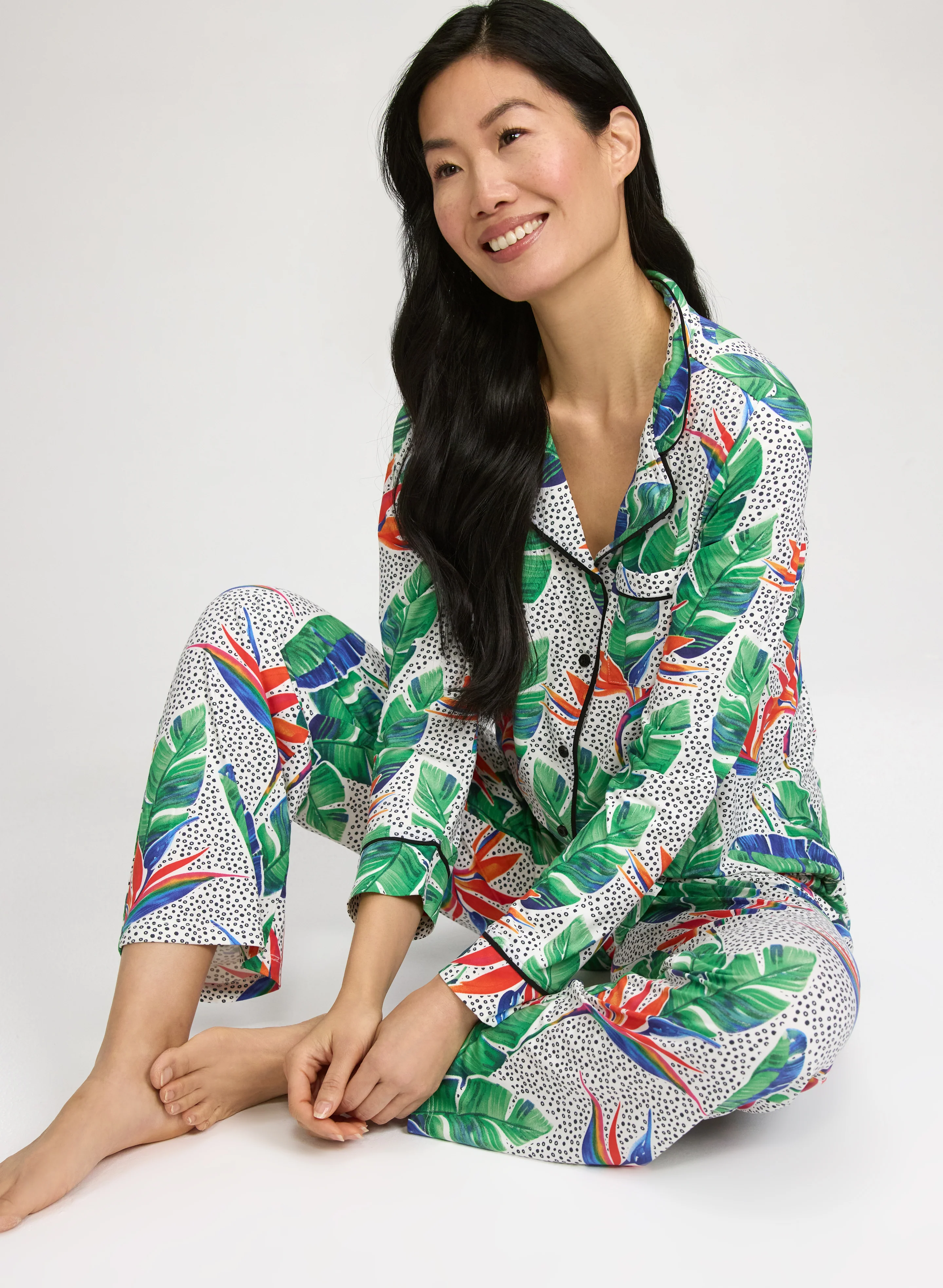 Simon Chang - Mixed Tropical Print Pyjama Set - Image 3