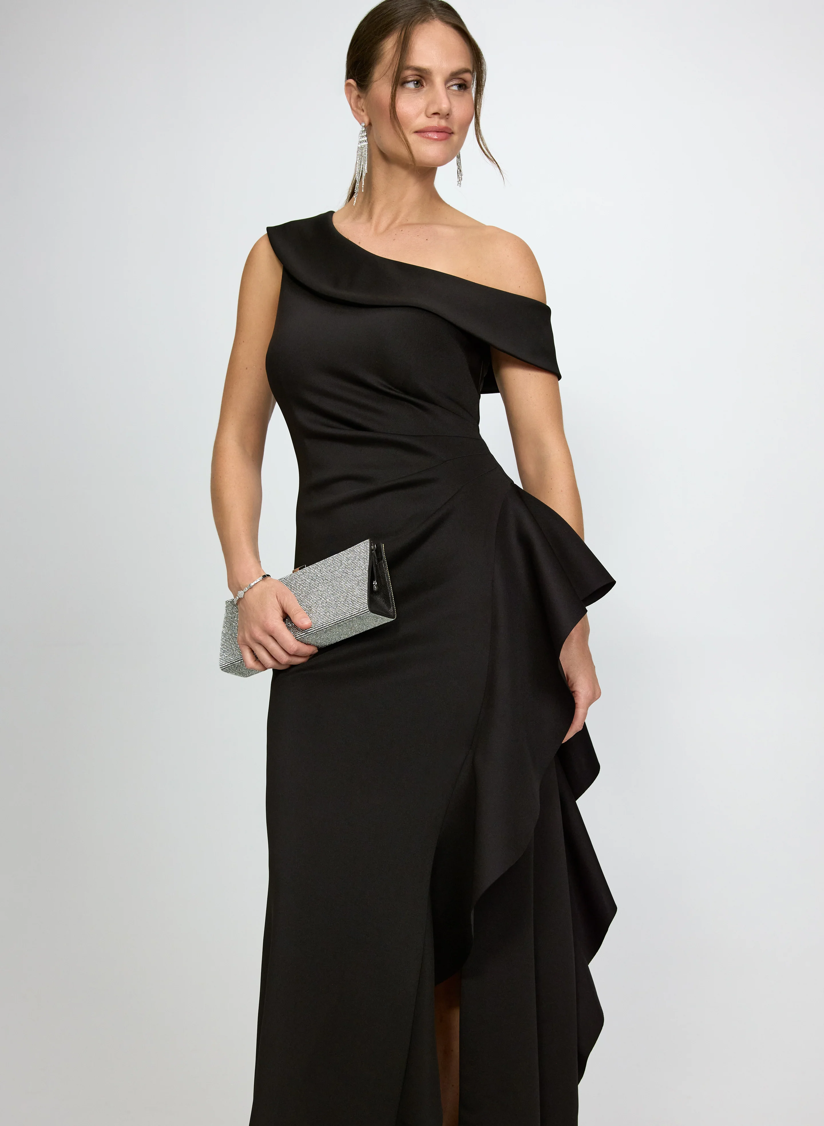 Single-Shoulder Ruffle Detail Dress - Image 4