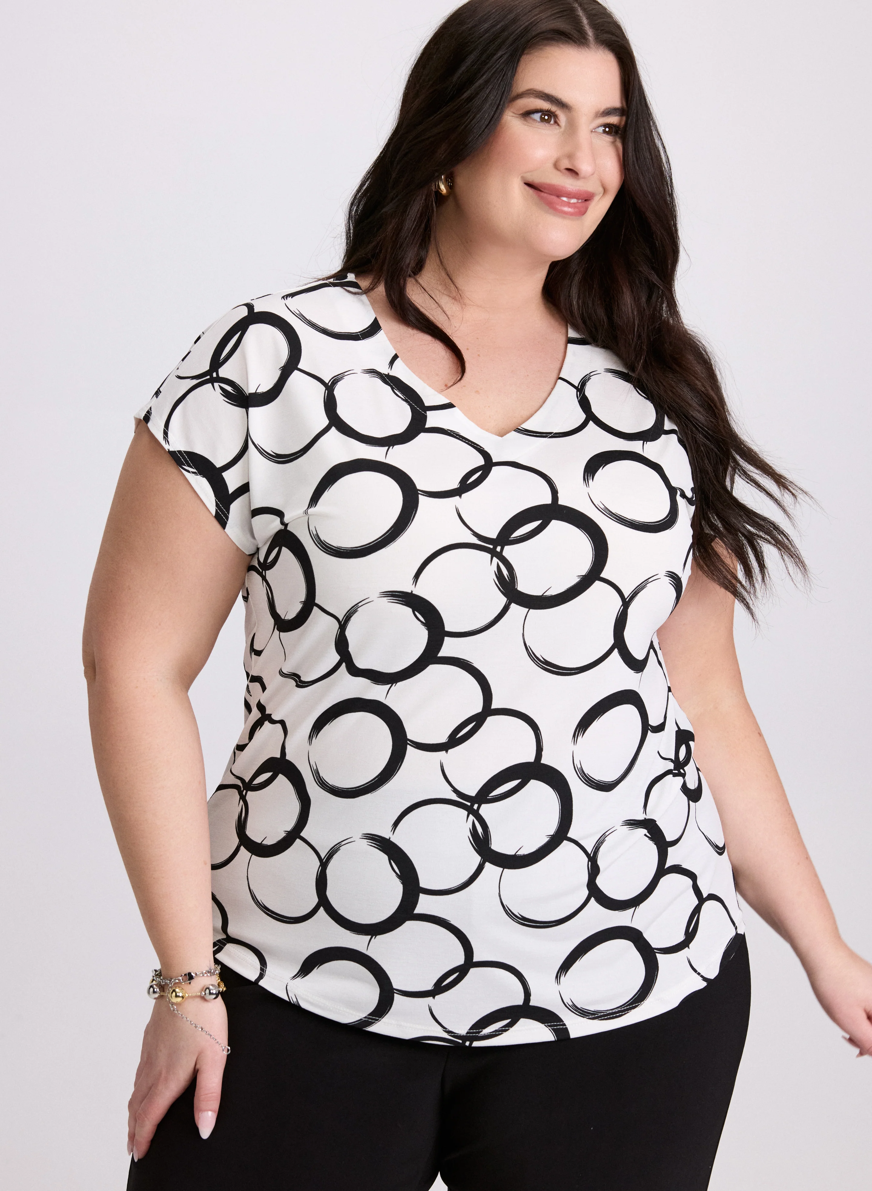 Sketch Circle Print Top - Image 5