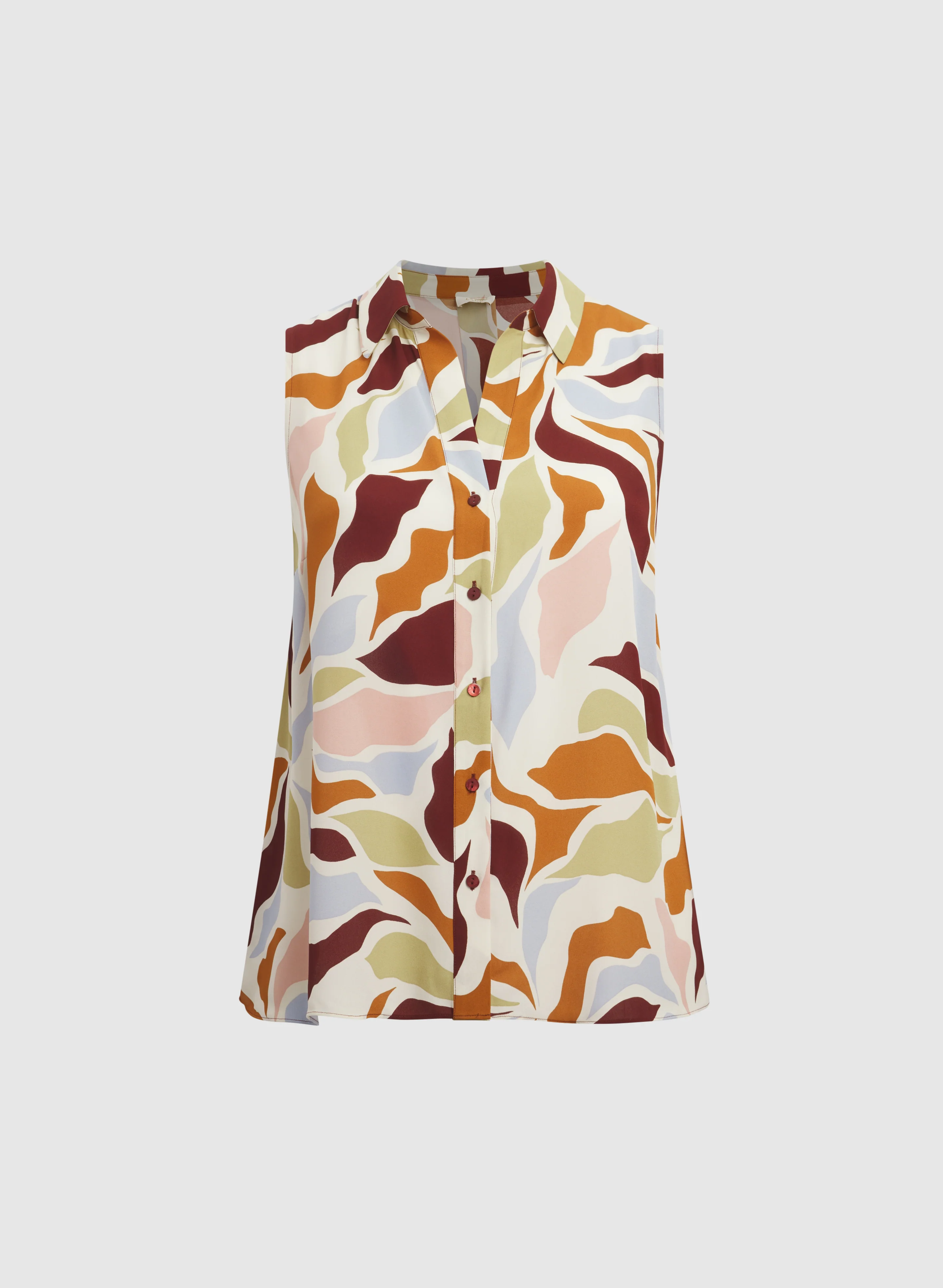 Sleeveless Abstract Blouse - Image 5