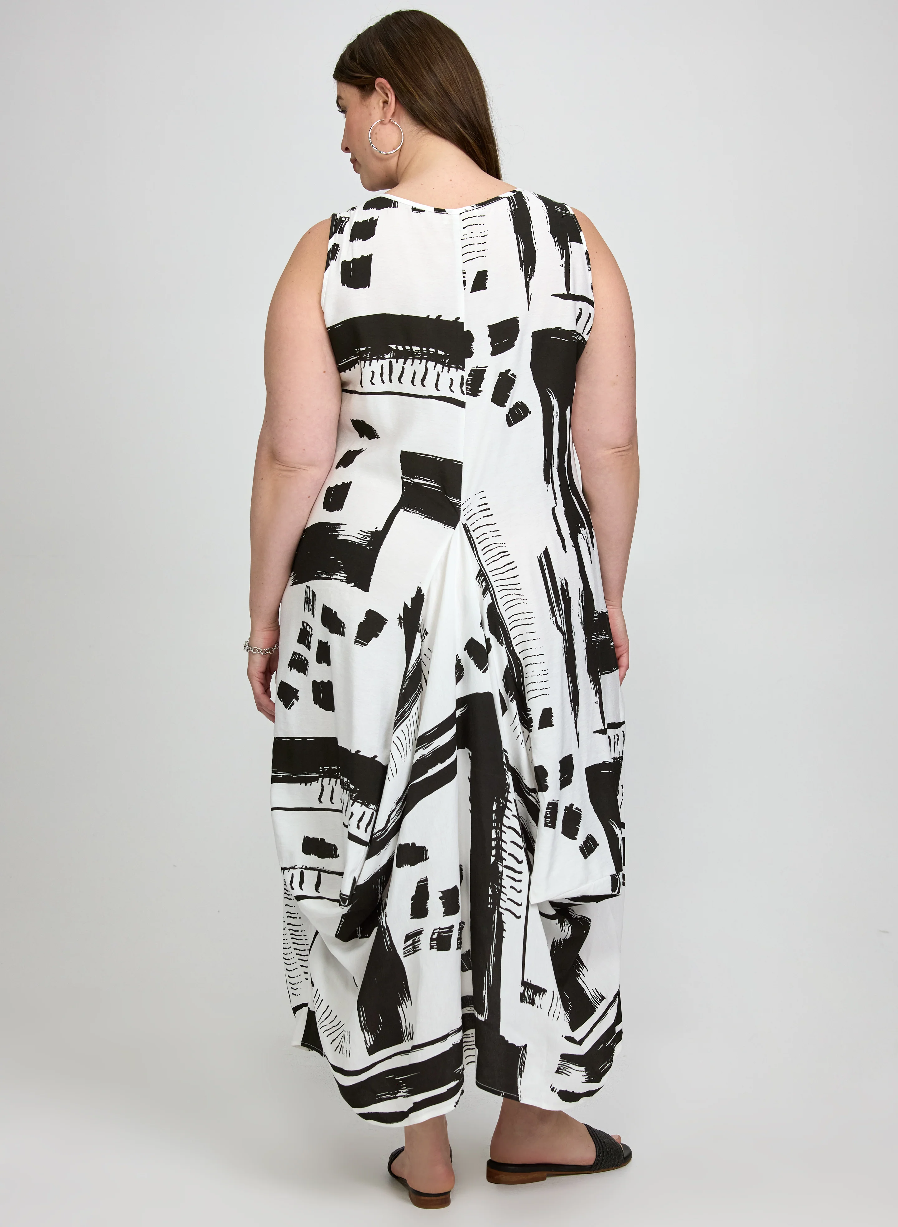Sleeveless Abstract Print Dress - Image 2
