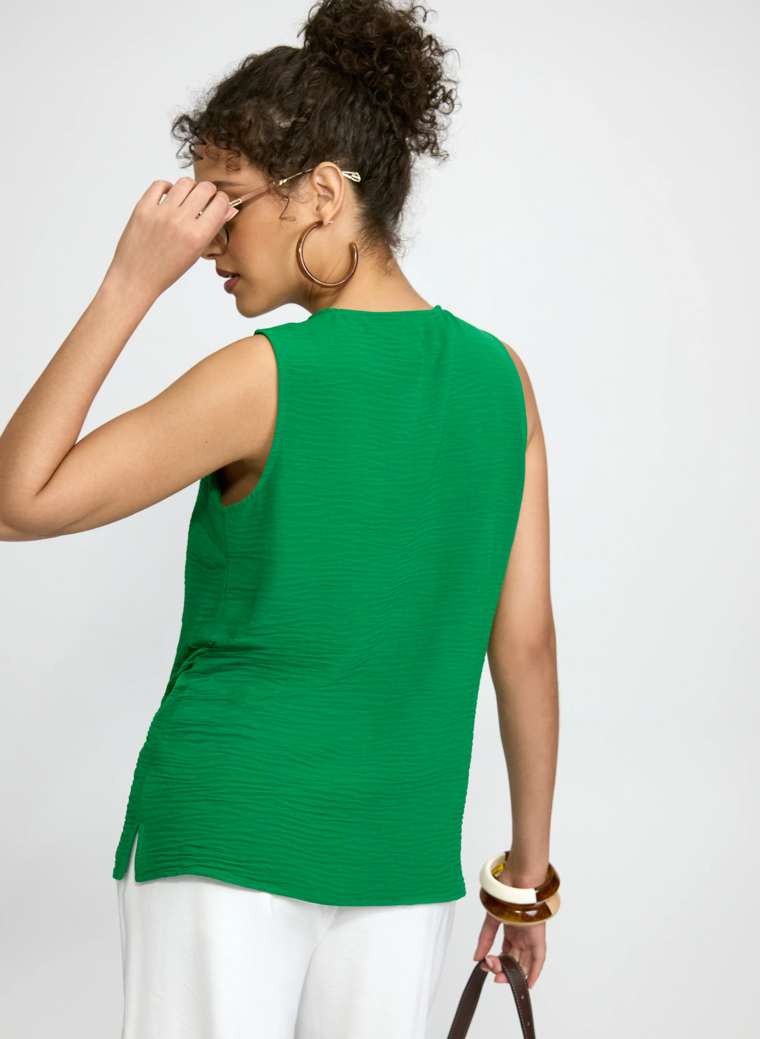 Sleeveless Button-Down Blouse - Image 5