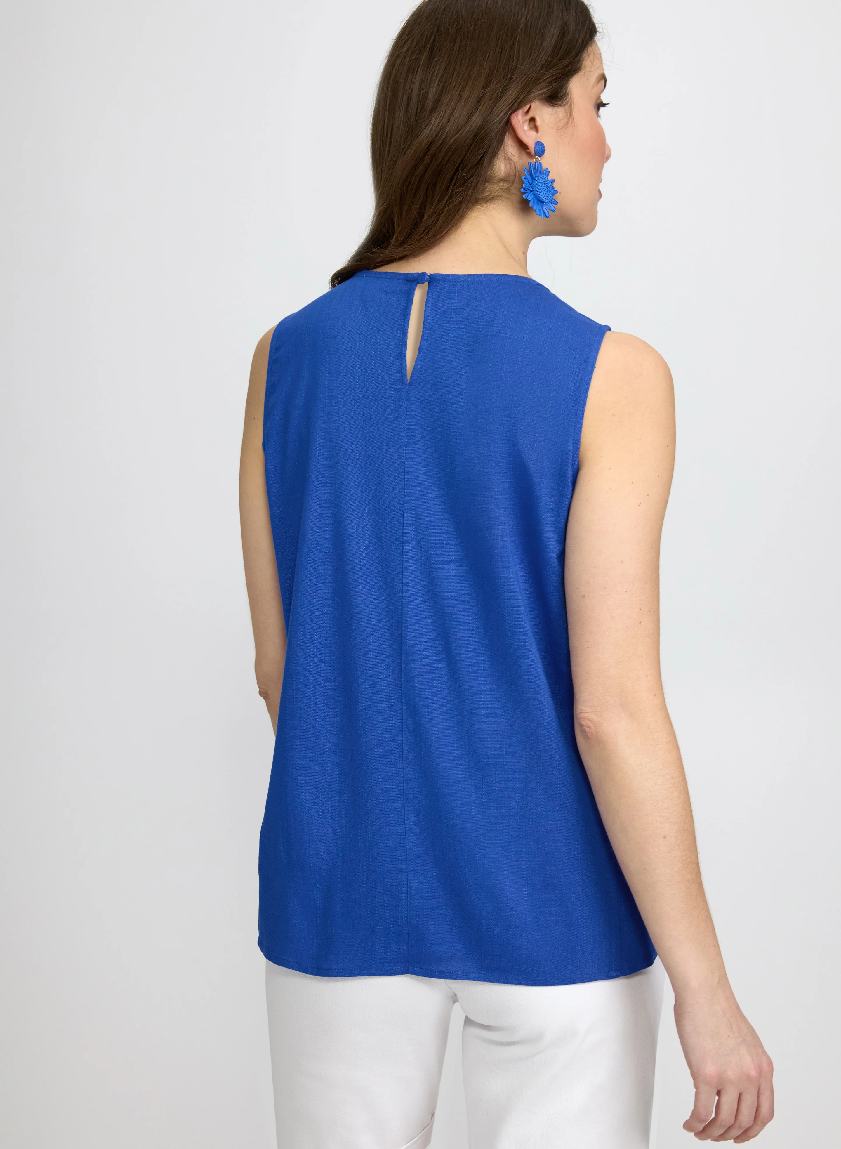 Sleeveless Crew Neck Blouse - Image 4