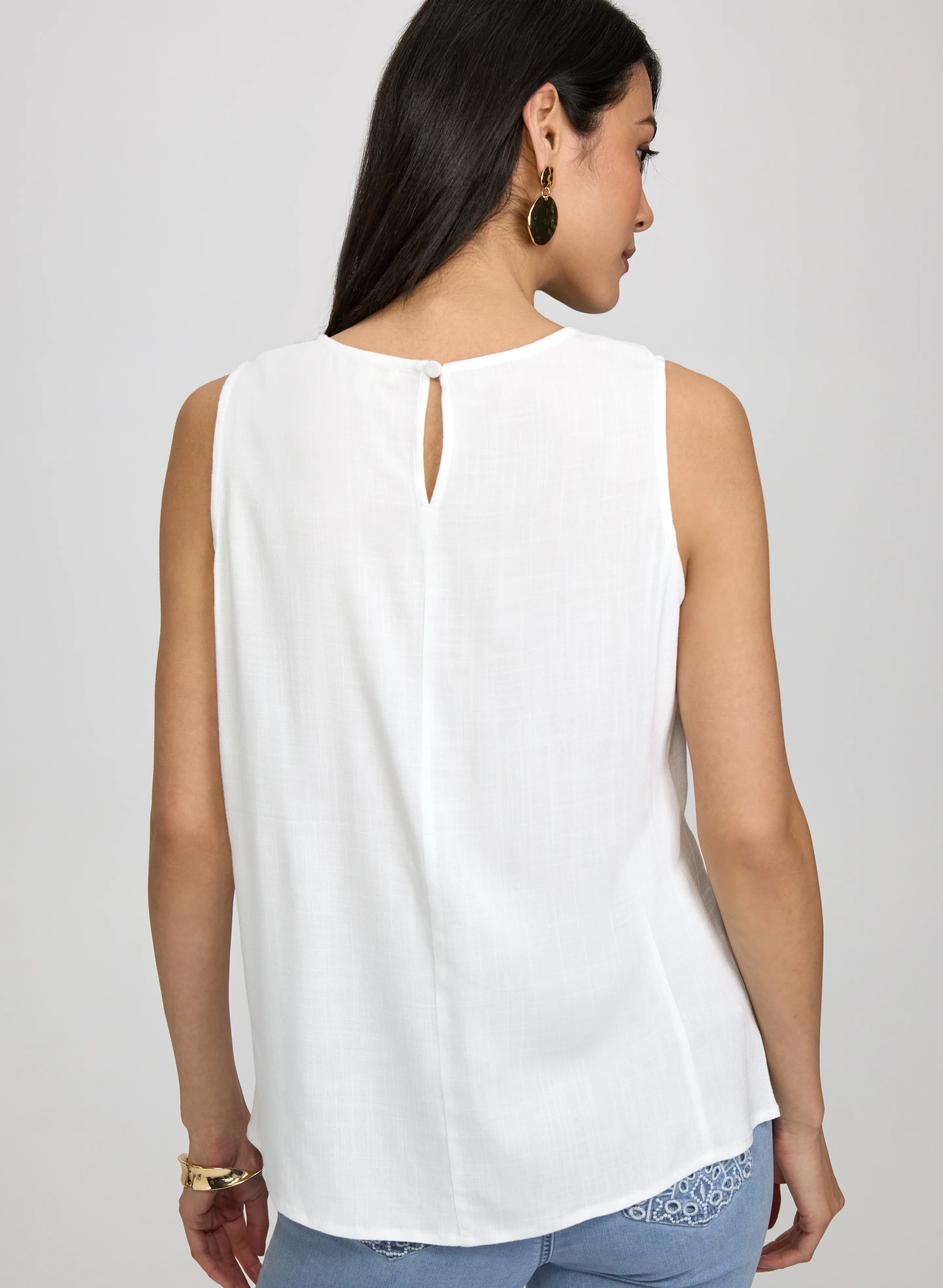 Sleeveless Crew Neck Blouse - Image 4