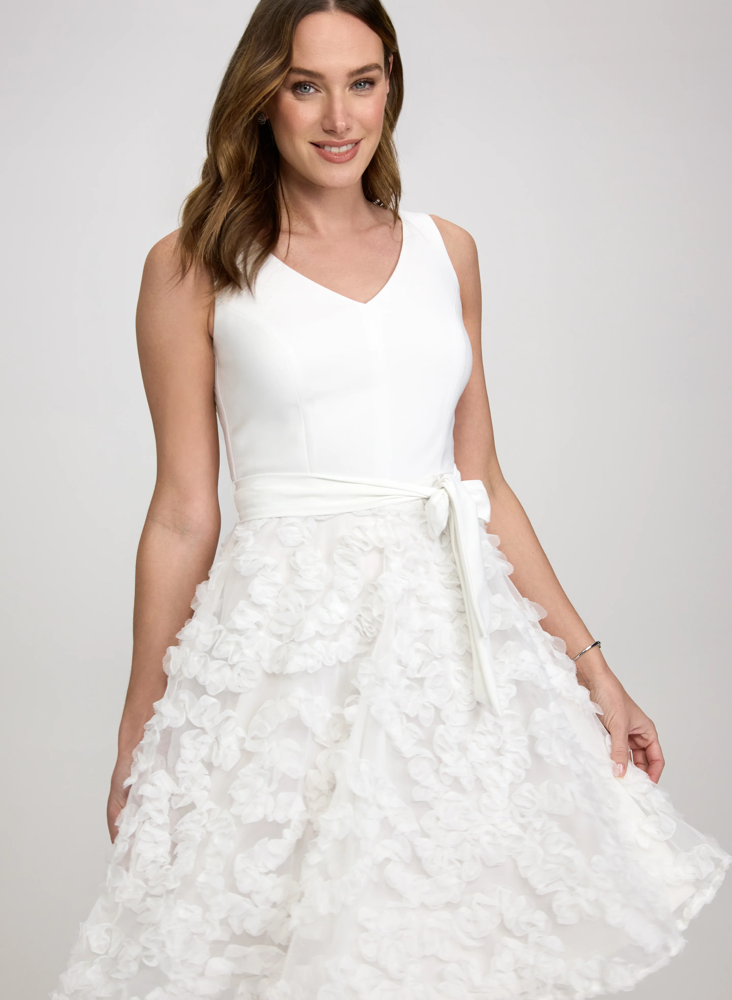 Sleeveless Jersey & Mesh Dress - Image 4