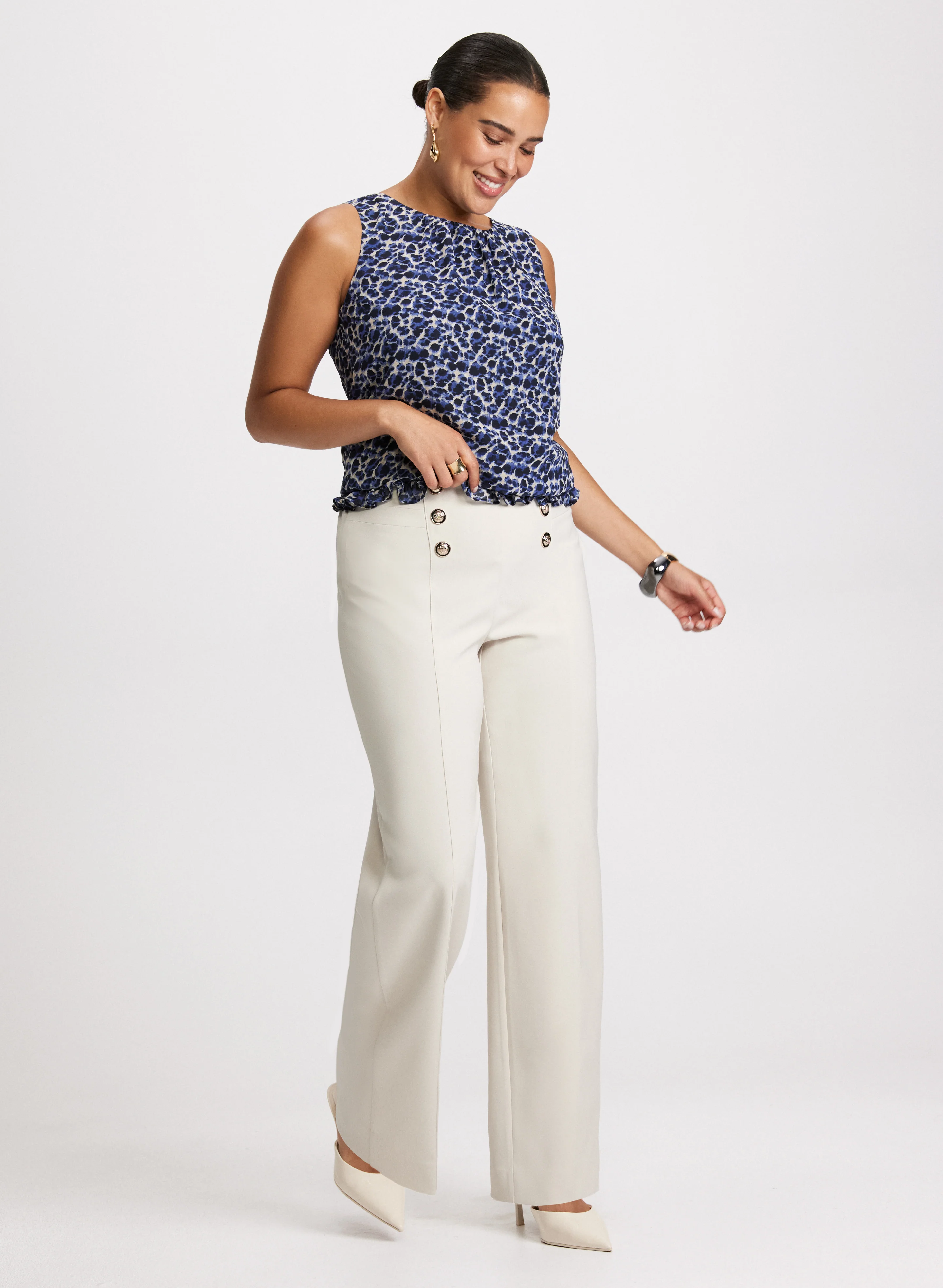 Sleeveless Leopard Print Blouse - Image 3
