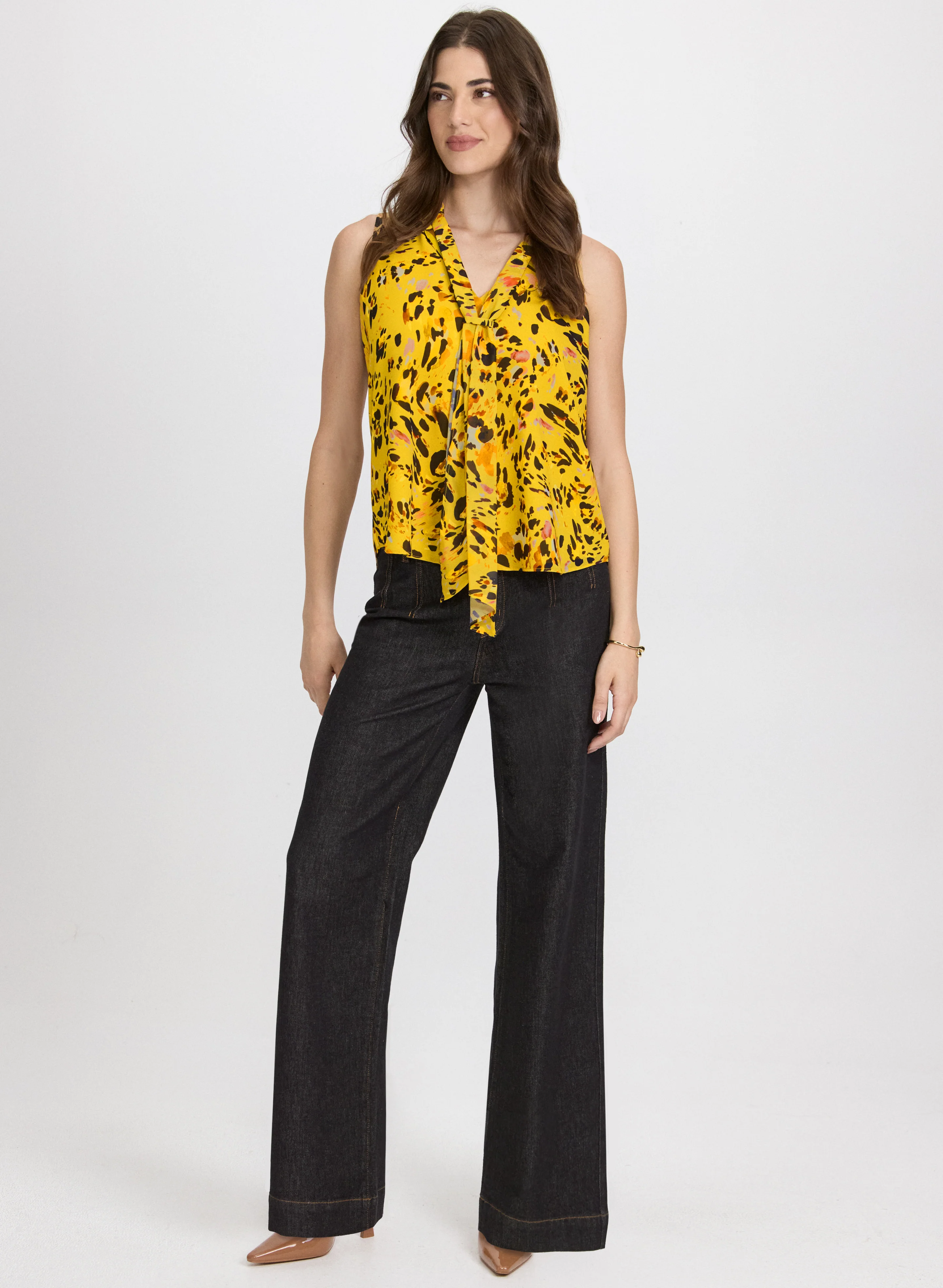 Sleeveless Leopard Print Blouse - Image 3