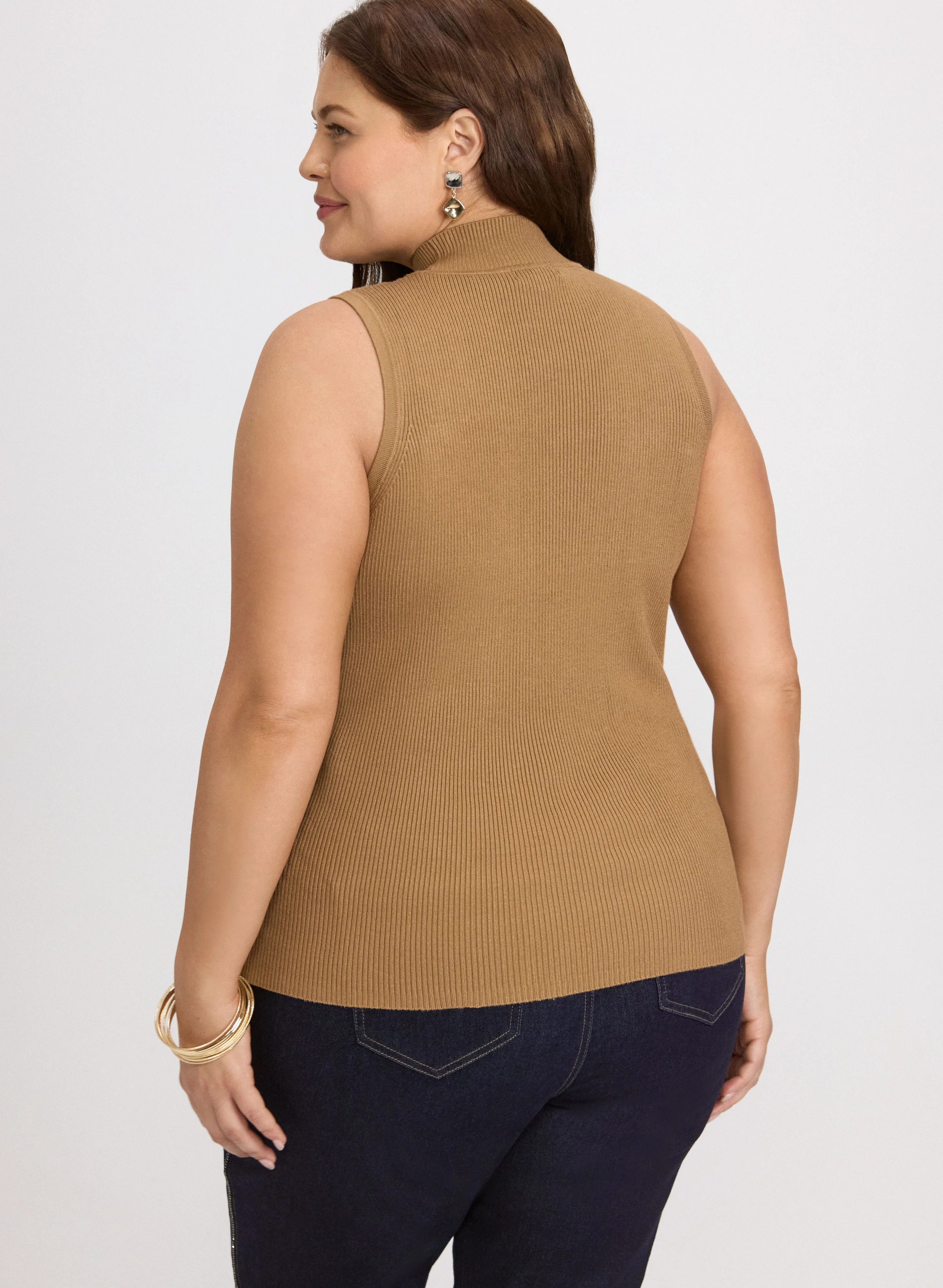Sleeveless Mock Neck Knit - Image 4