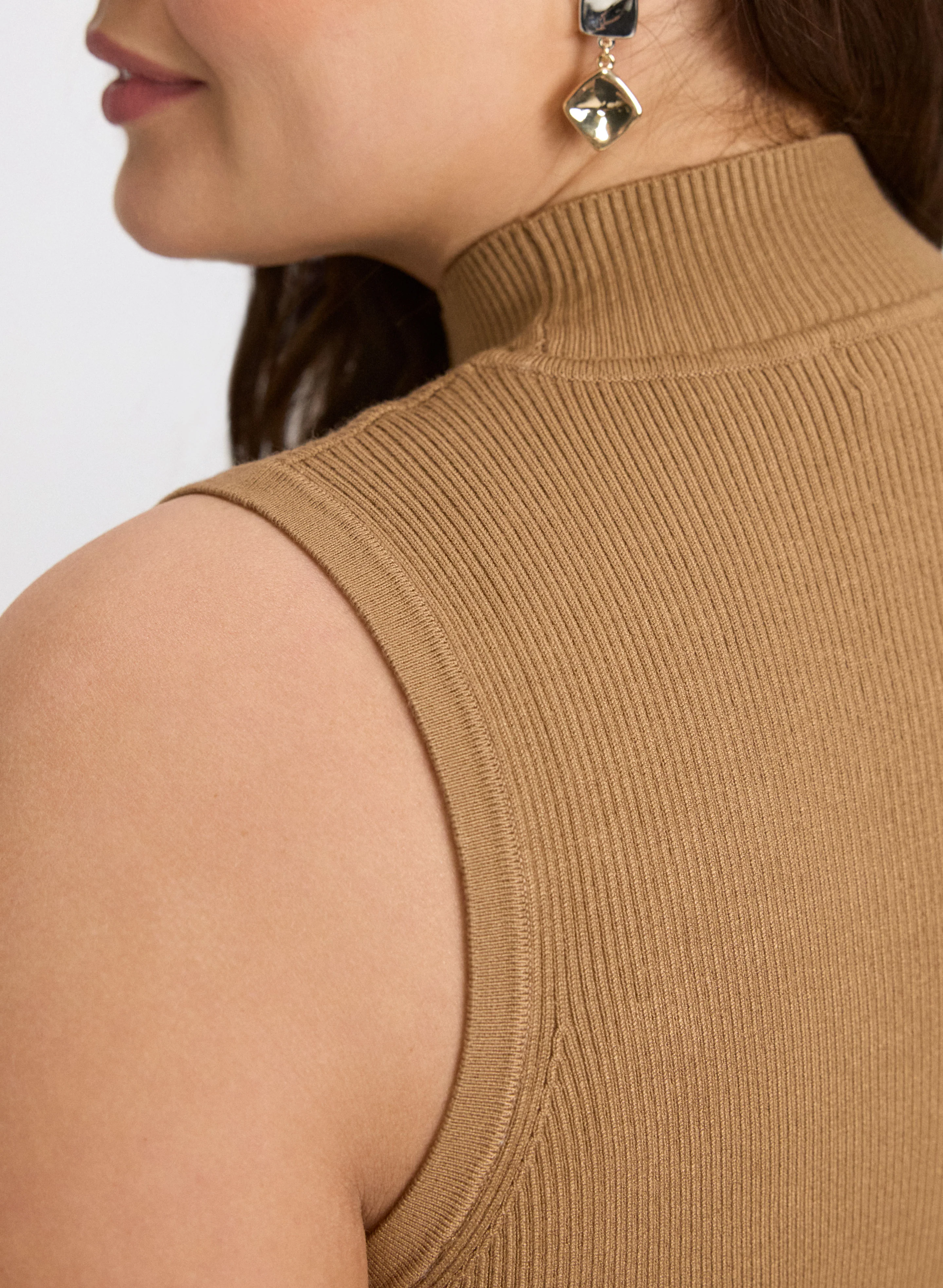 Sleeveless Mock Neck Knit - Image 5