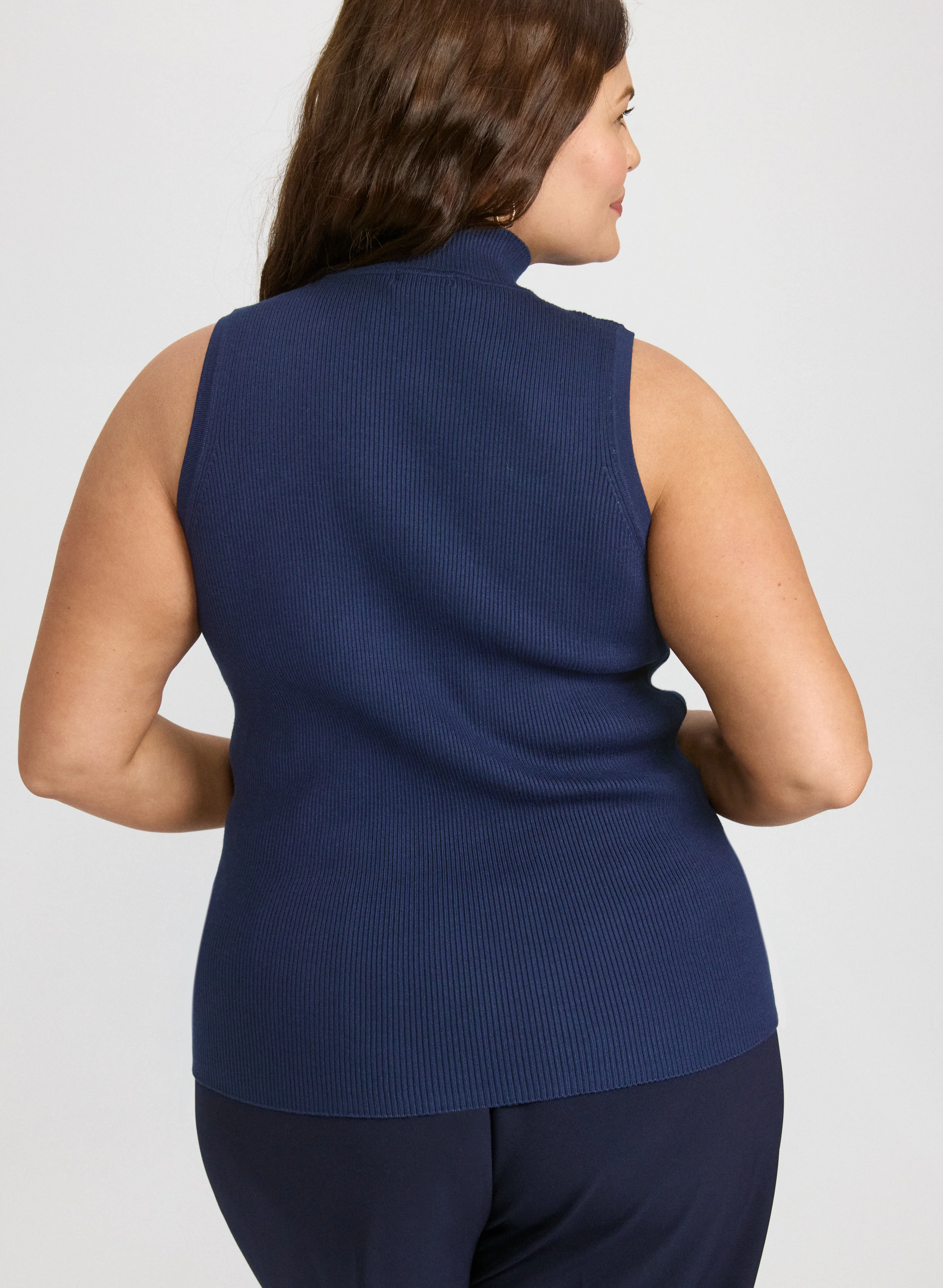 Sleeveless Mock Neck Knit - Image 4