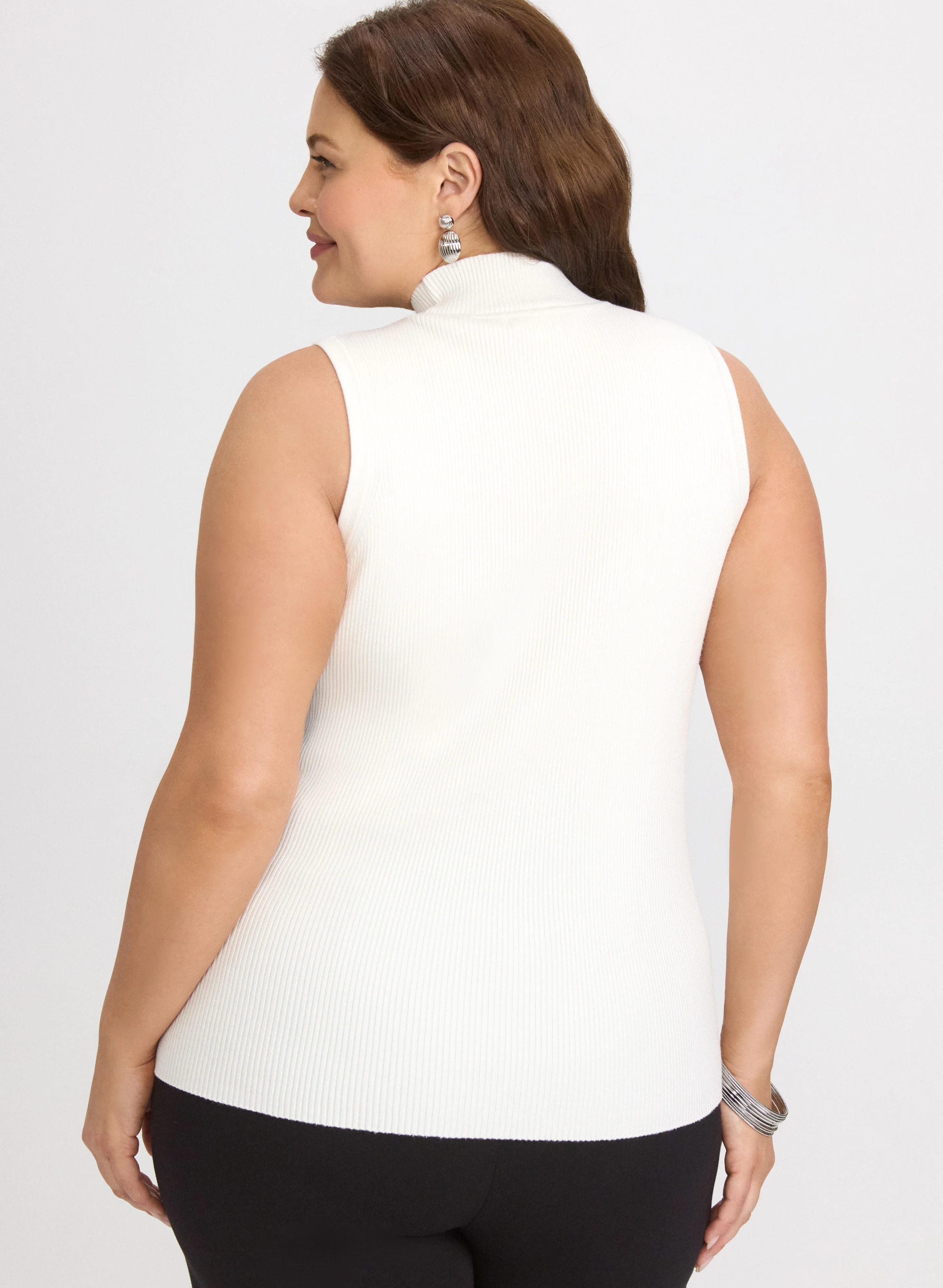 Sleeveless Mock Neck Knit - Image 4