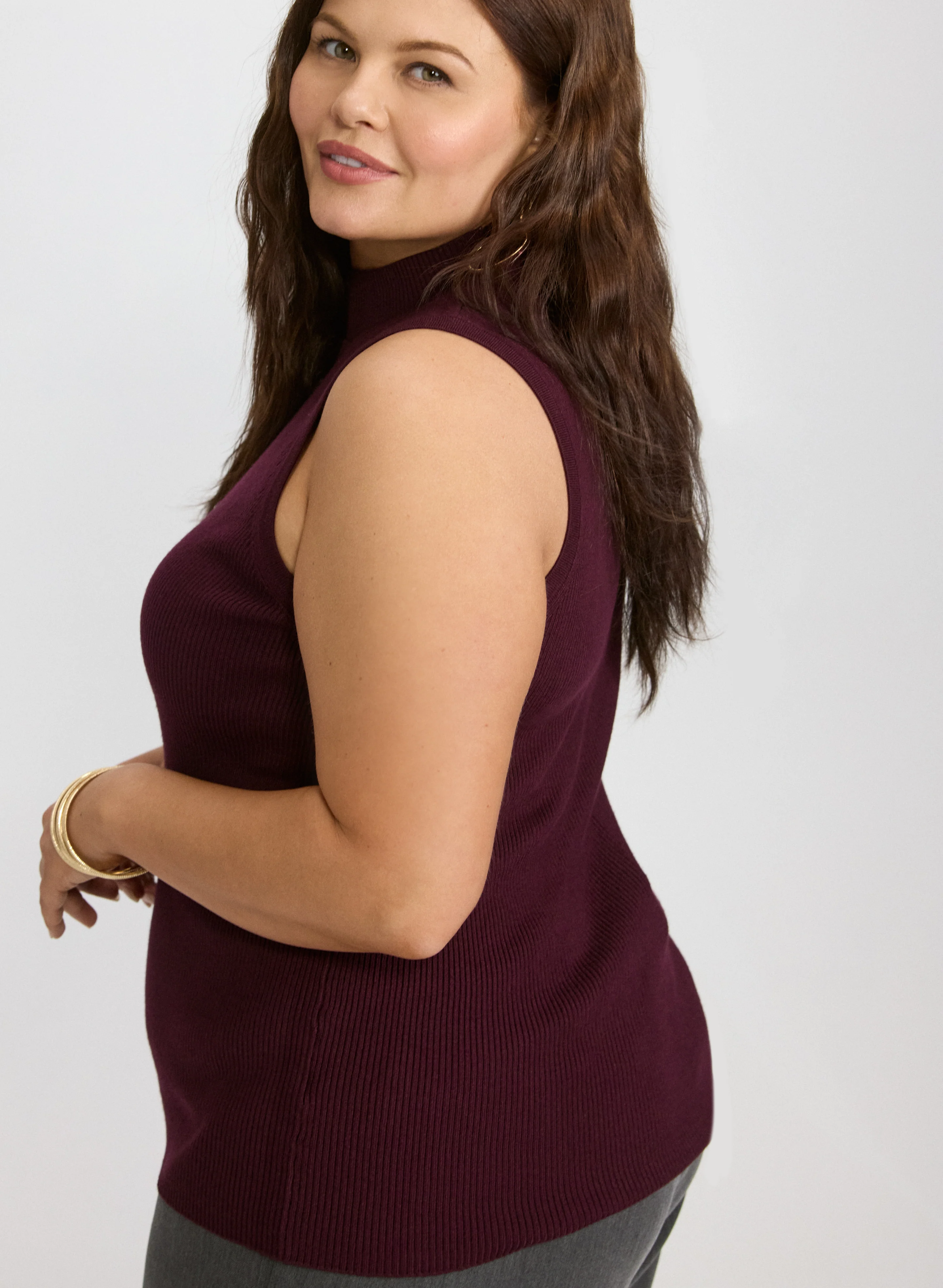 Sleeveless Mock Neck Knit - Image 4