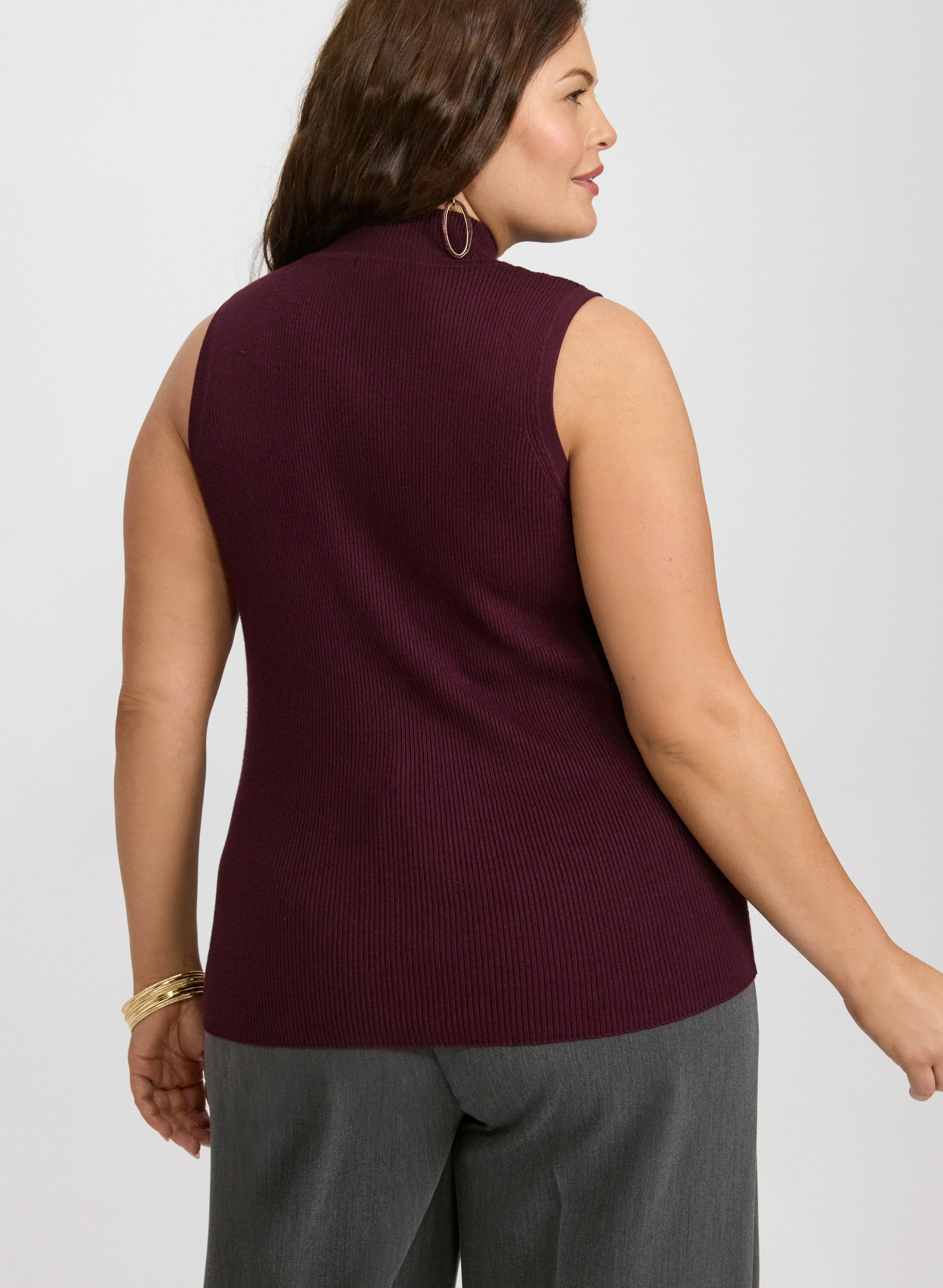 Sleeveless Mock Neck Knit - Image 5