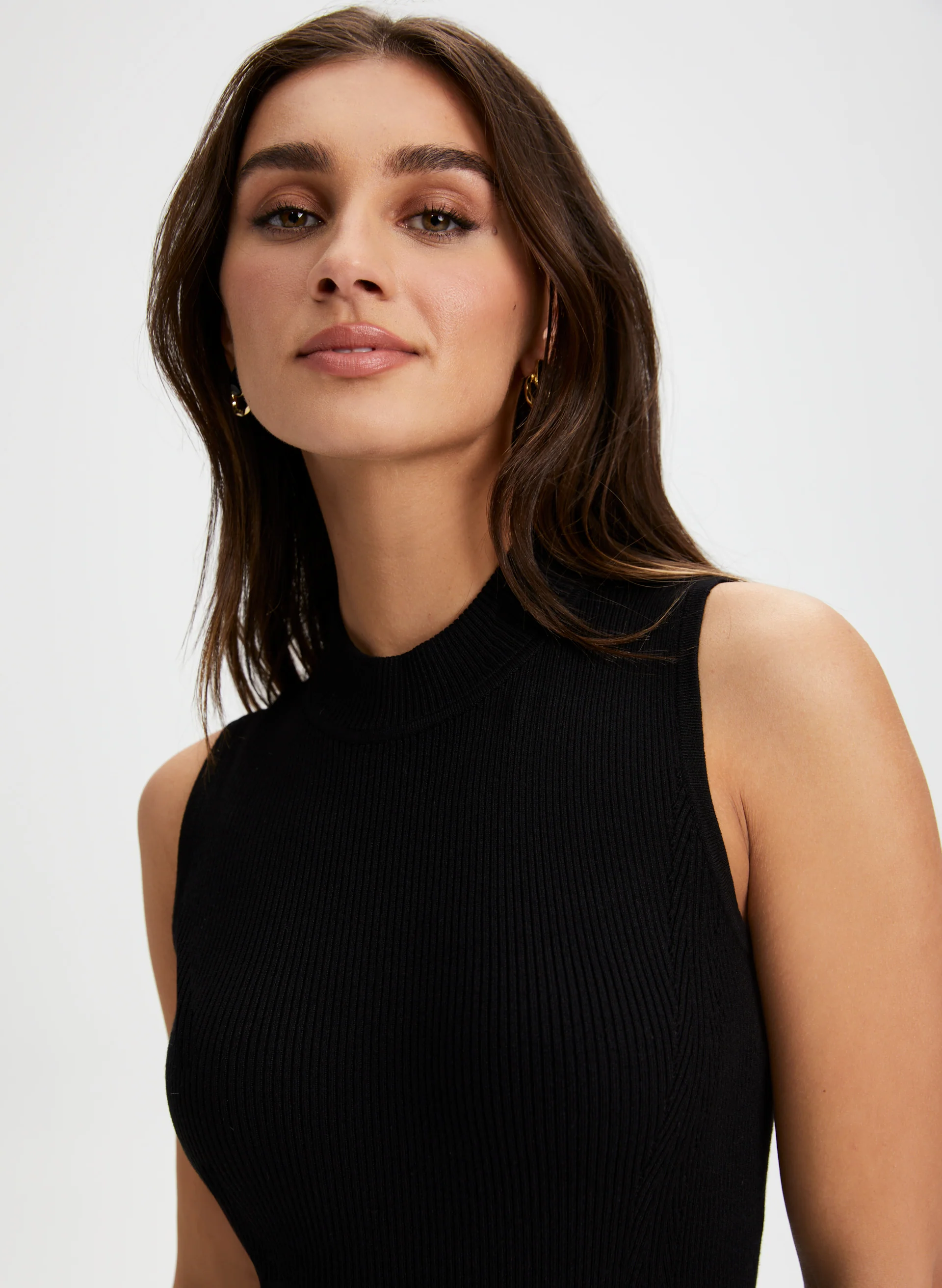 Sleeveless Mock Neck Sweater - Image 2
