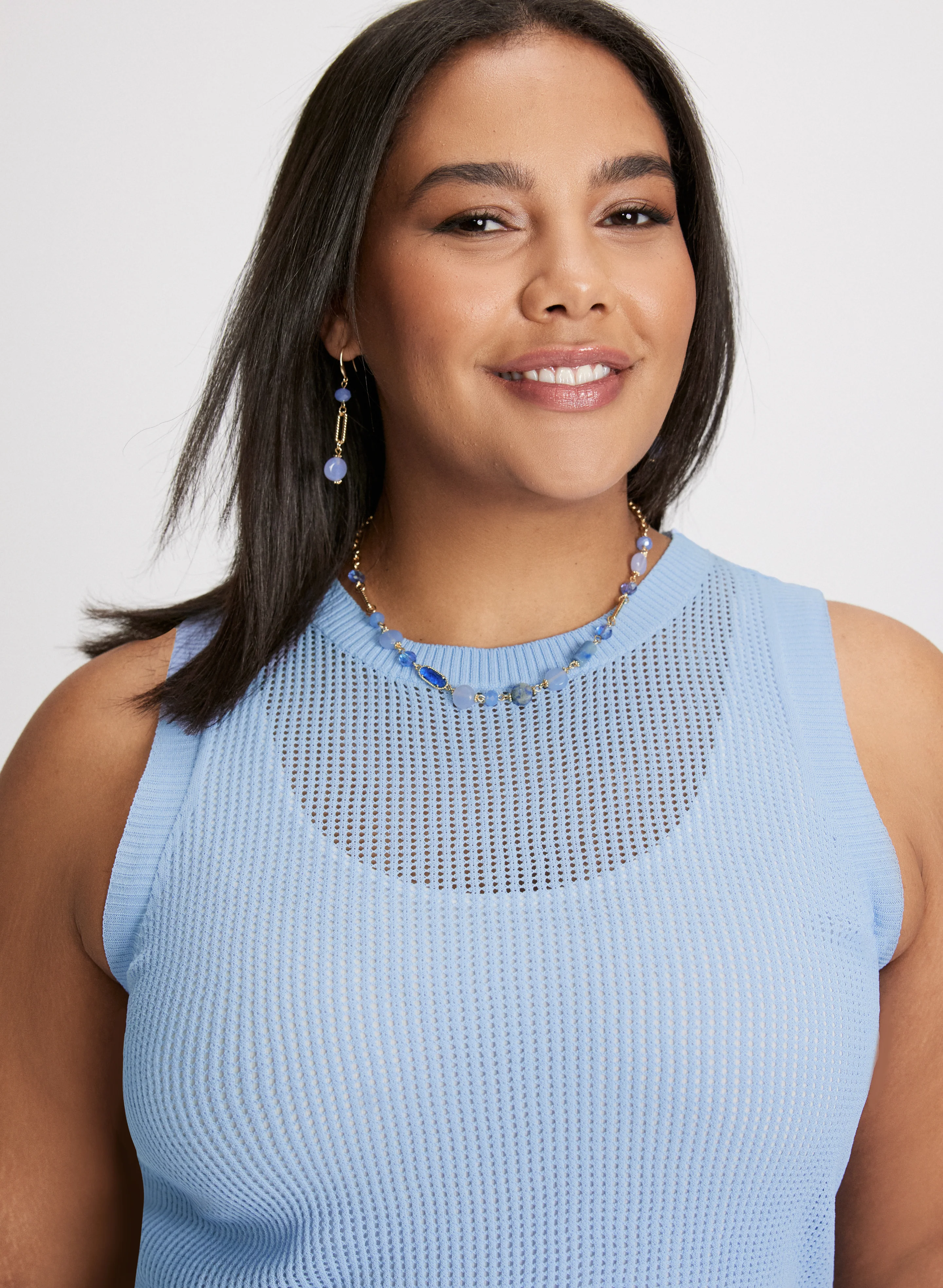 Sleeveless Open Knit Top - Image 2