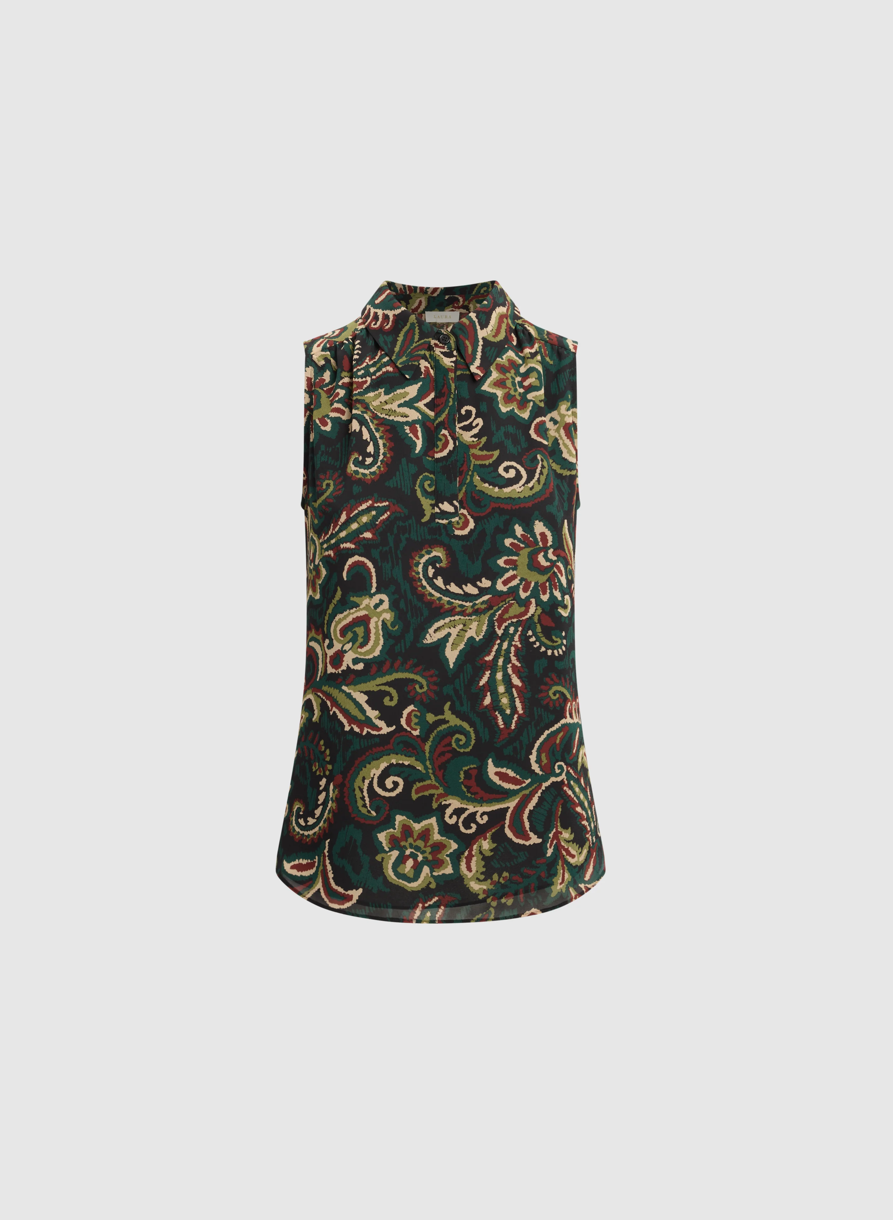 Sleeveless Paisley Blouse - Image 6
