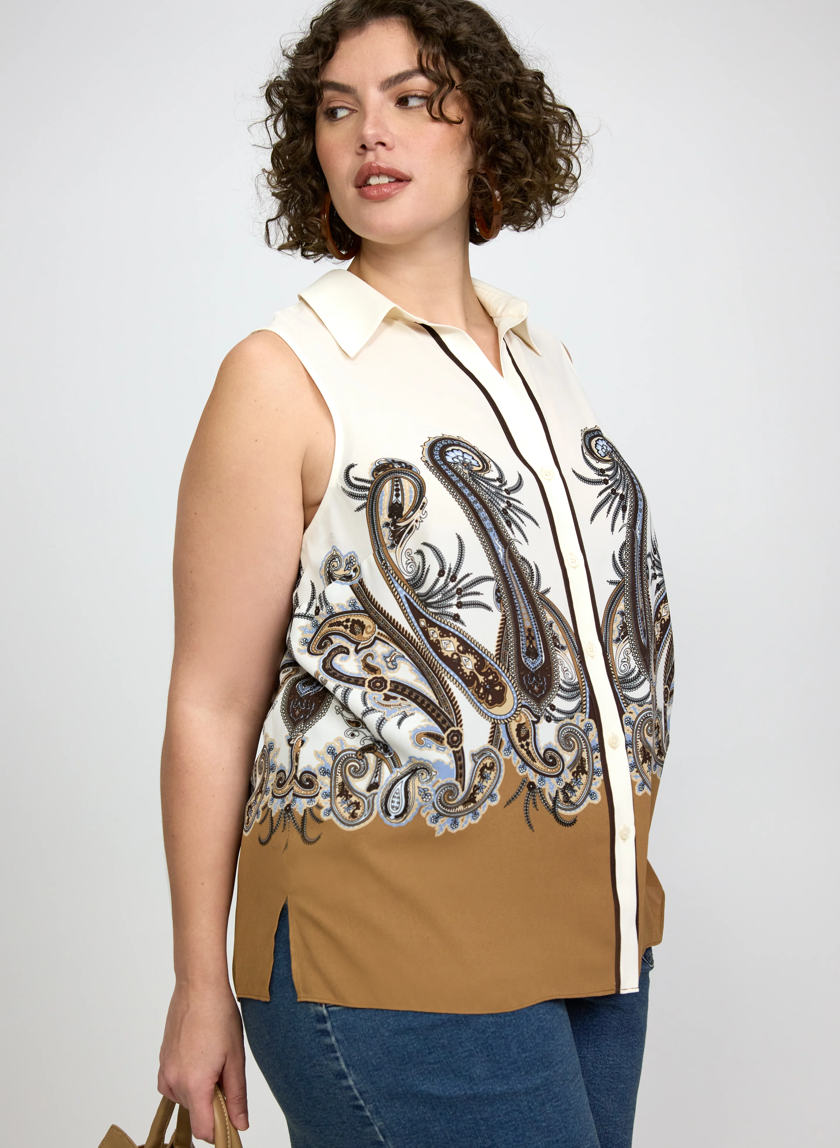 Sleeveless Paisley Blouse - Image 7