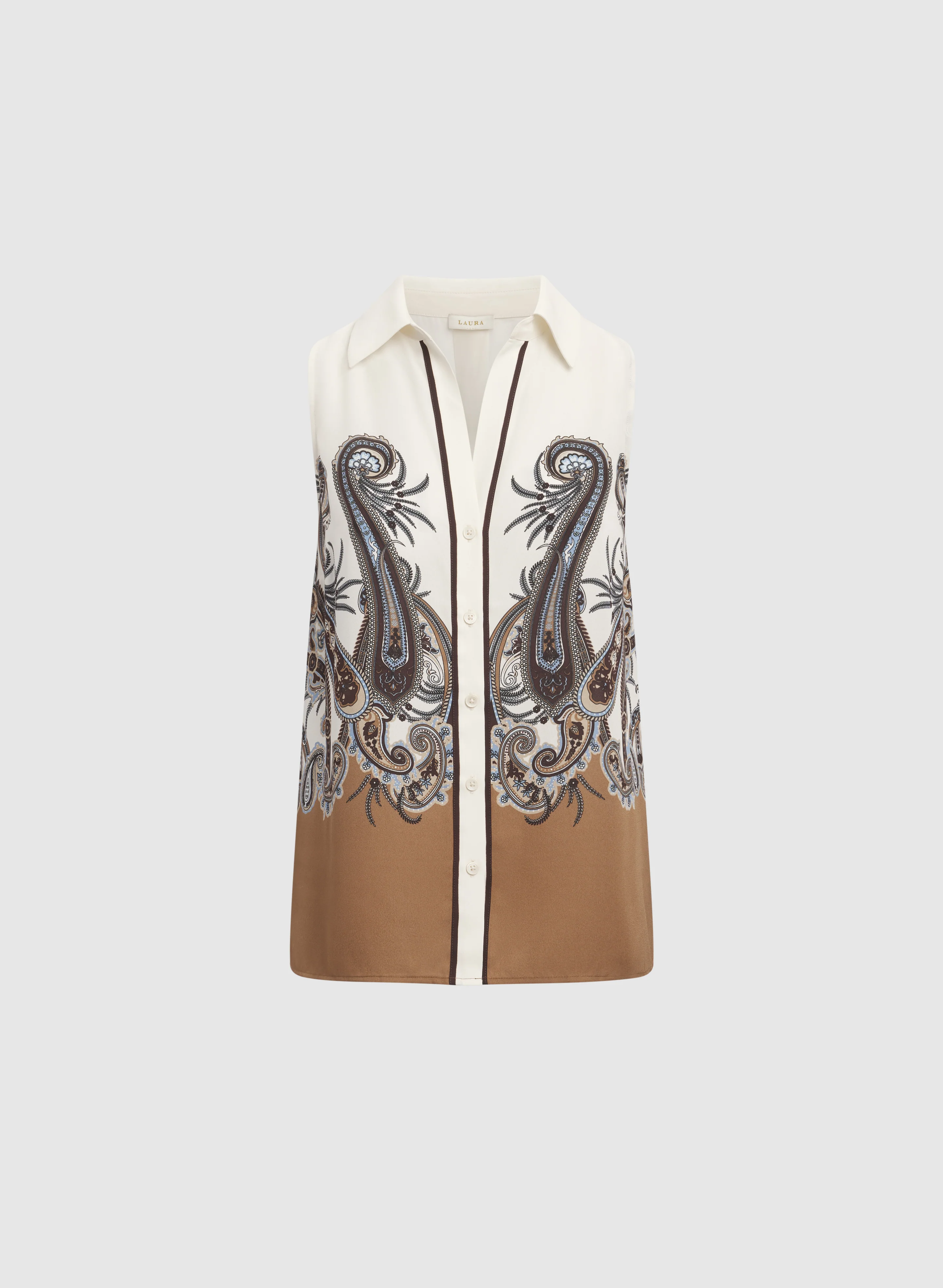 Sleeveless Paisley Blouse - Image 5