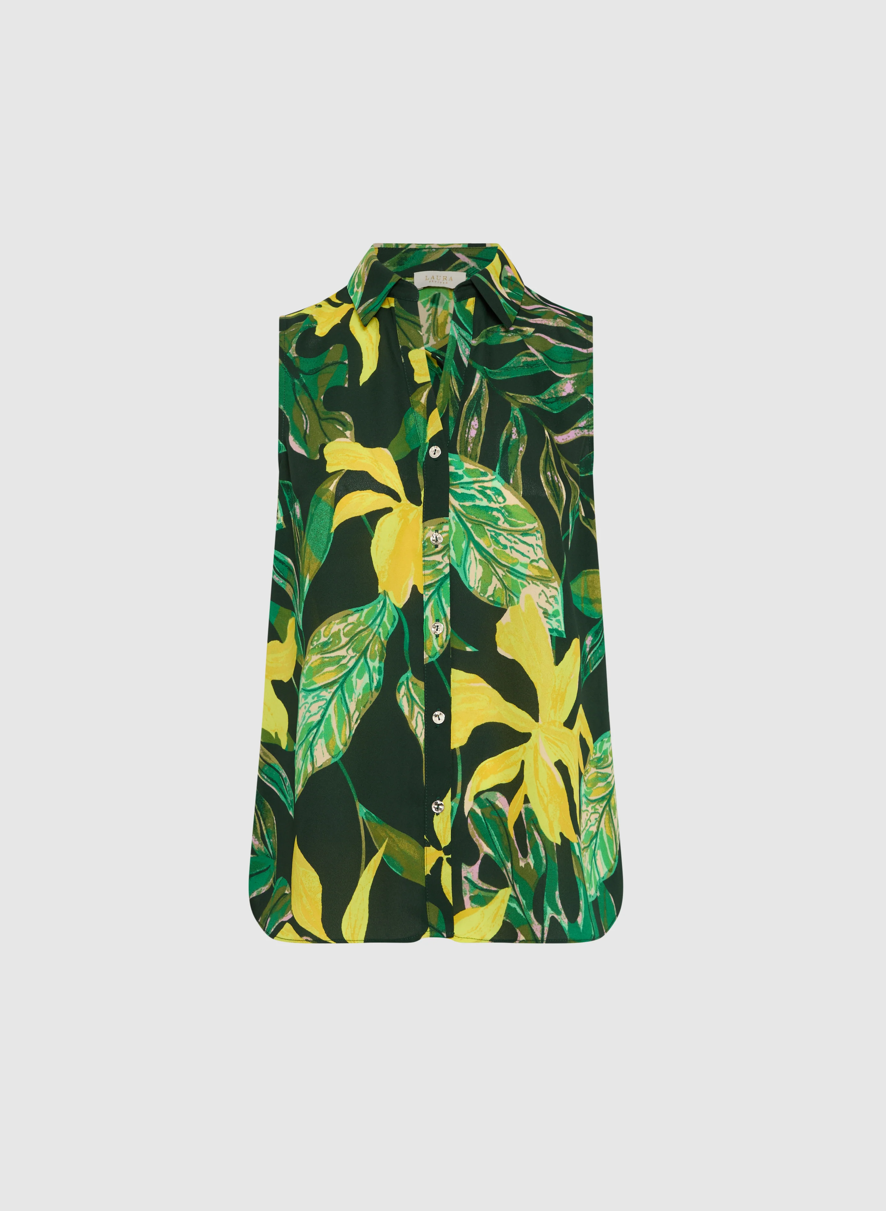 Sleeveless Palm Print Blouse - Image 6