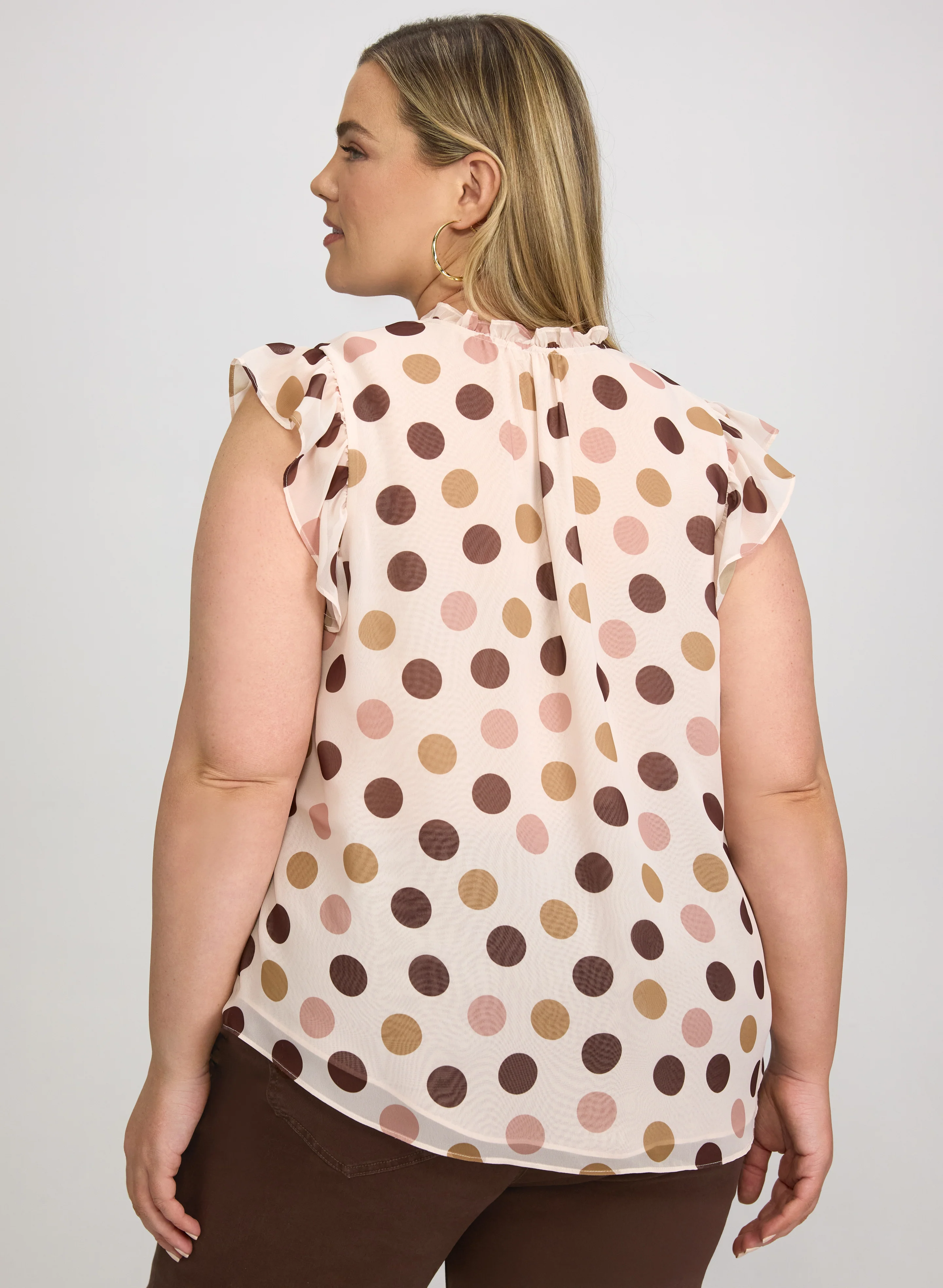 Sleeveless Polka Dot Blouse - Image 4