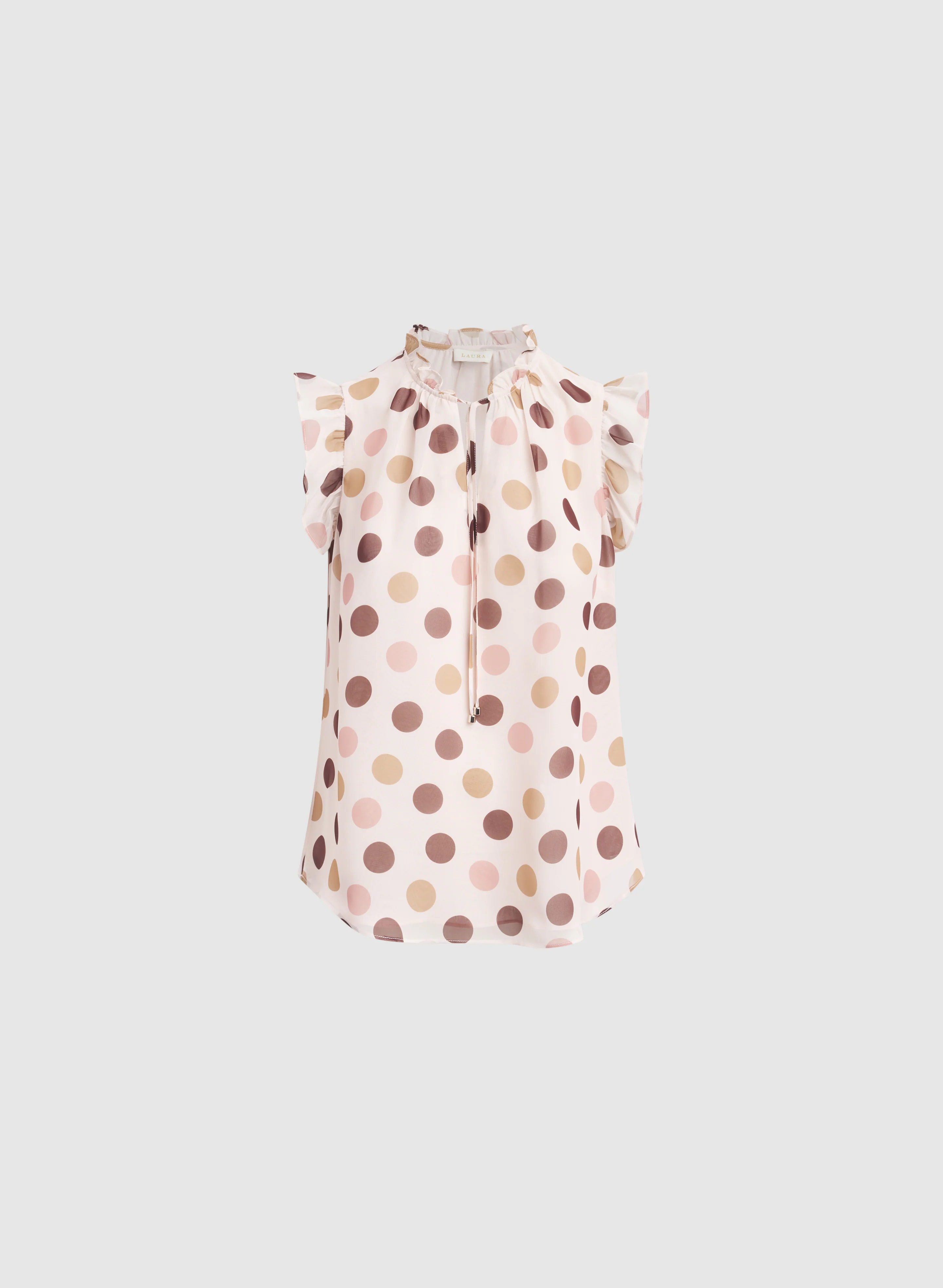 Sleeveless Polka Dot Blouse - Image 5