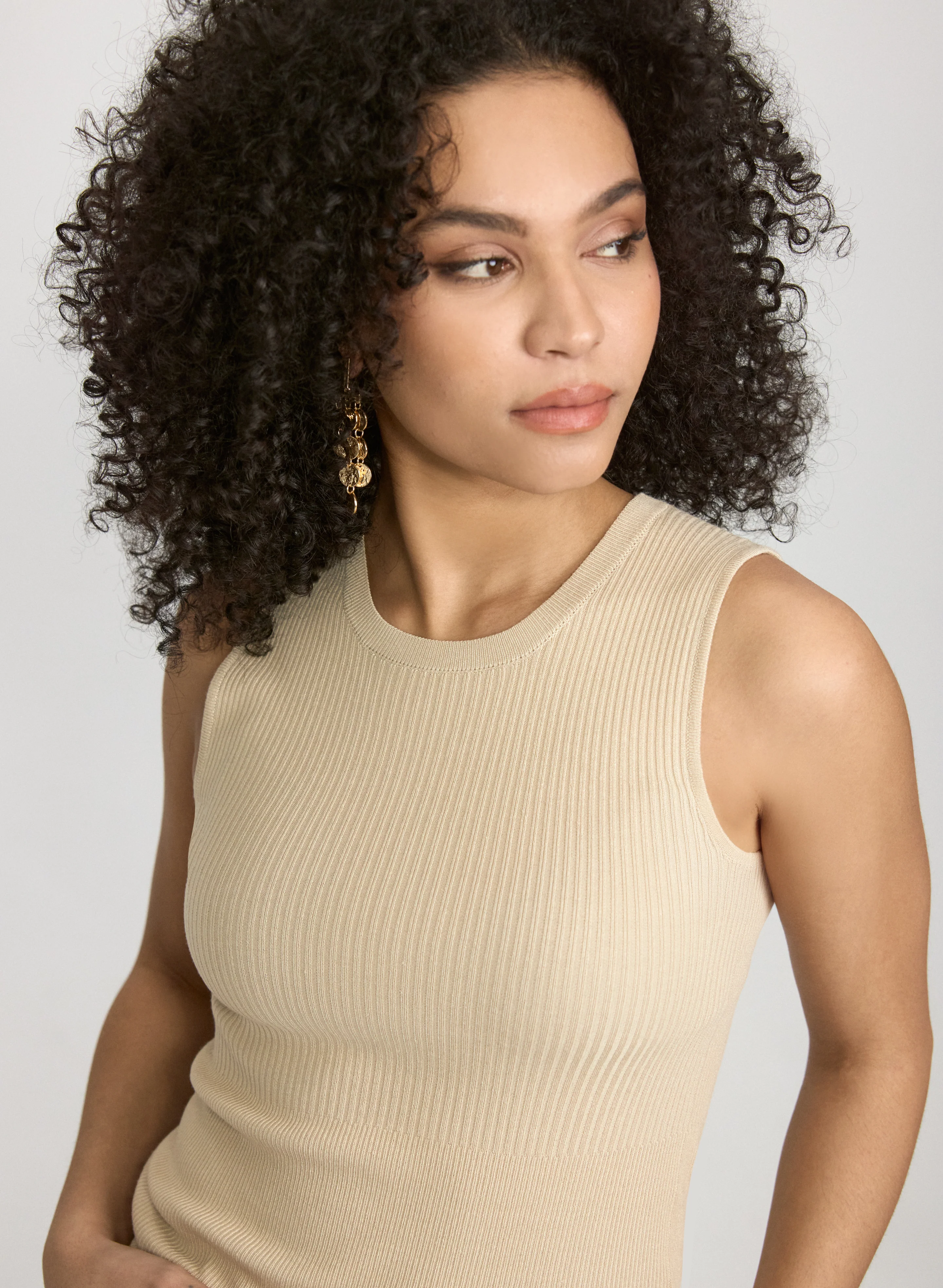 Sleeveless Ribbed Knit Top - Image 2