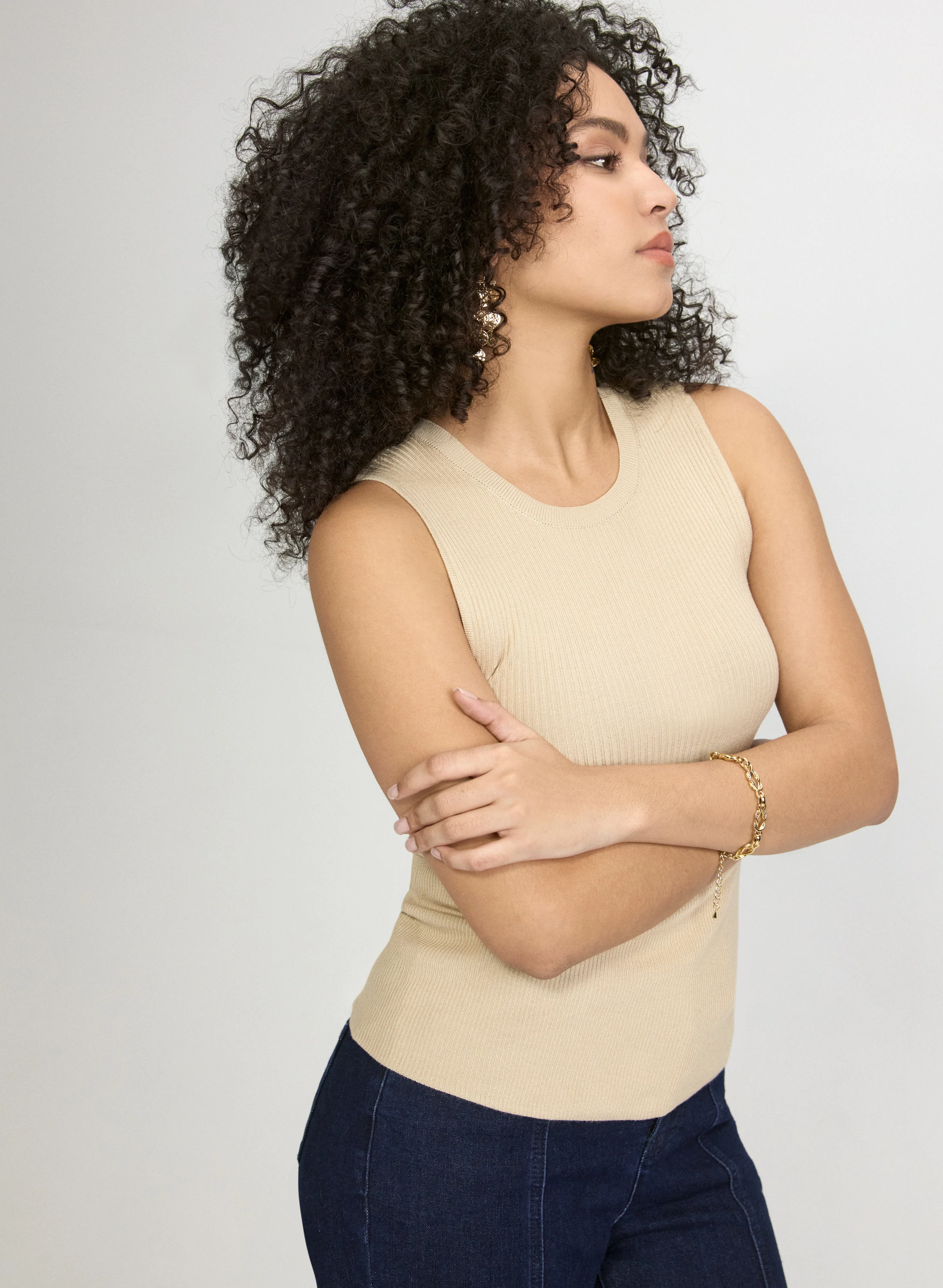 Sleeveless Ribbed Knit Top - Image 4