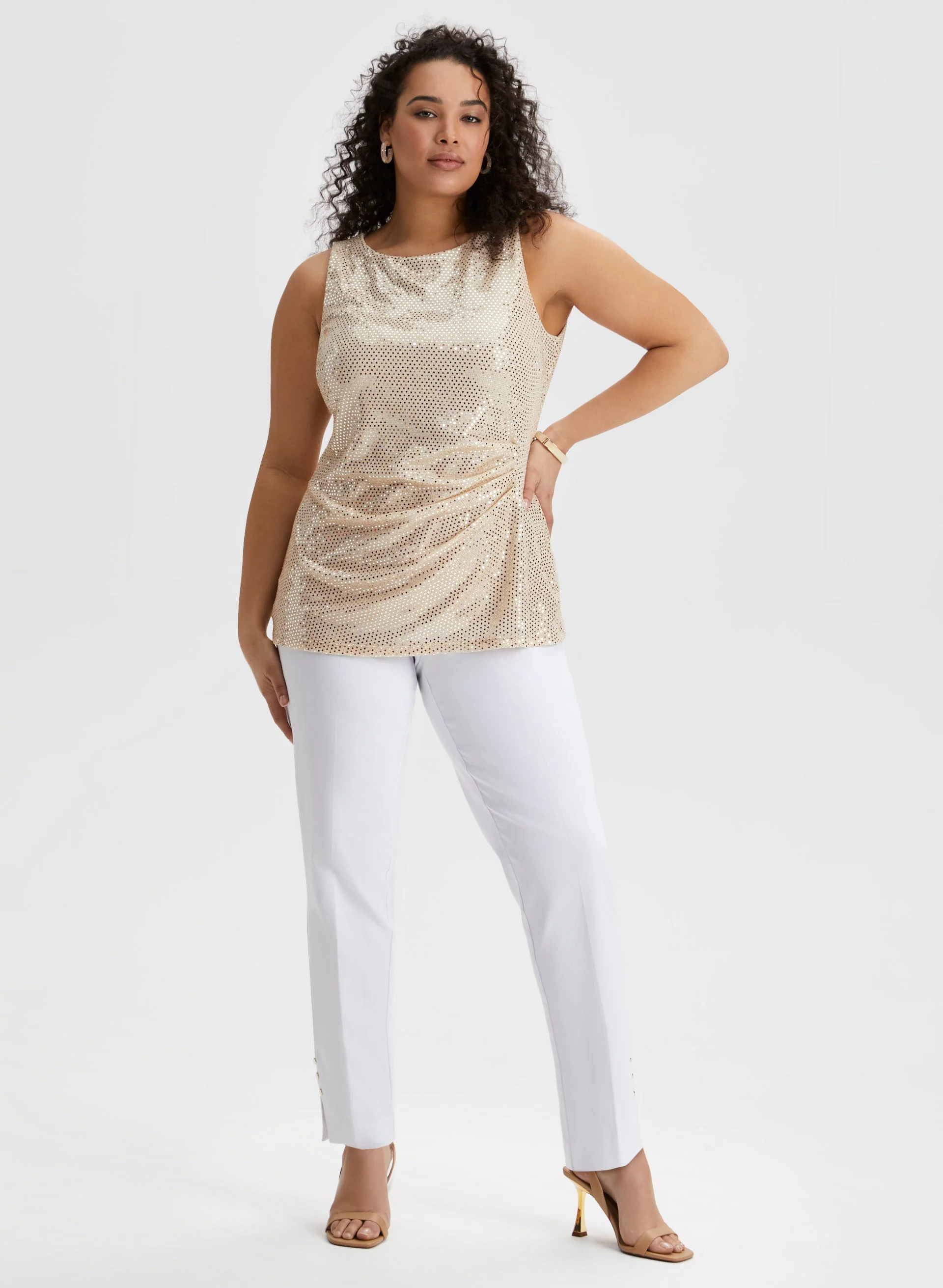 Sleeveless Sequin Detail Top - Image 3