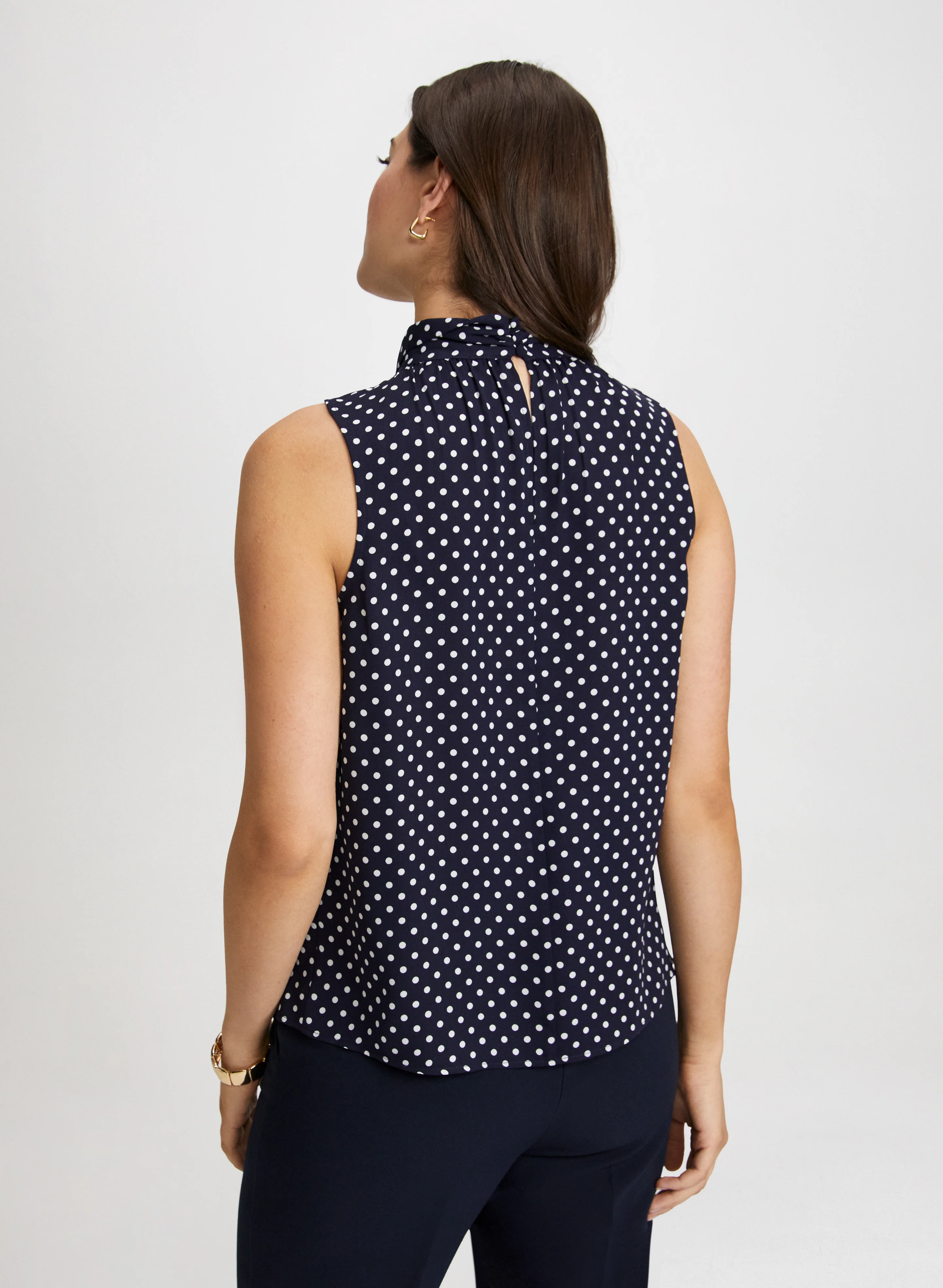 Sleeveless Twist-Neck Blouse - Image 4