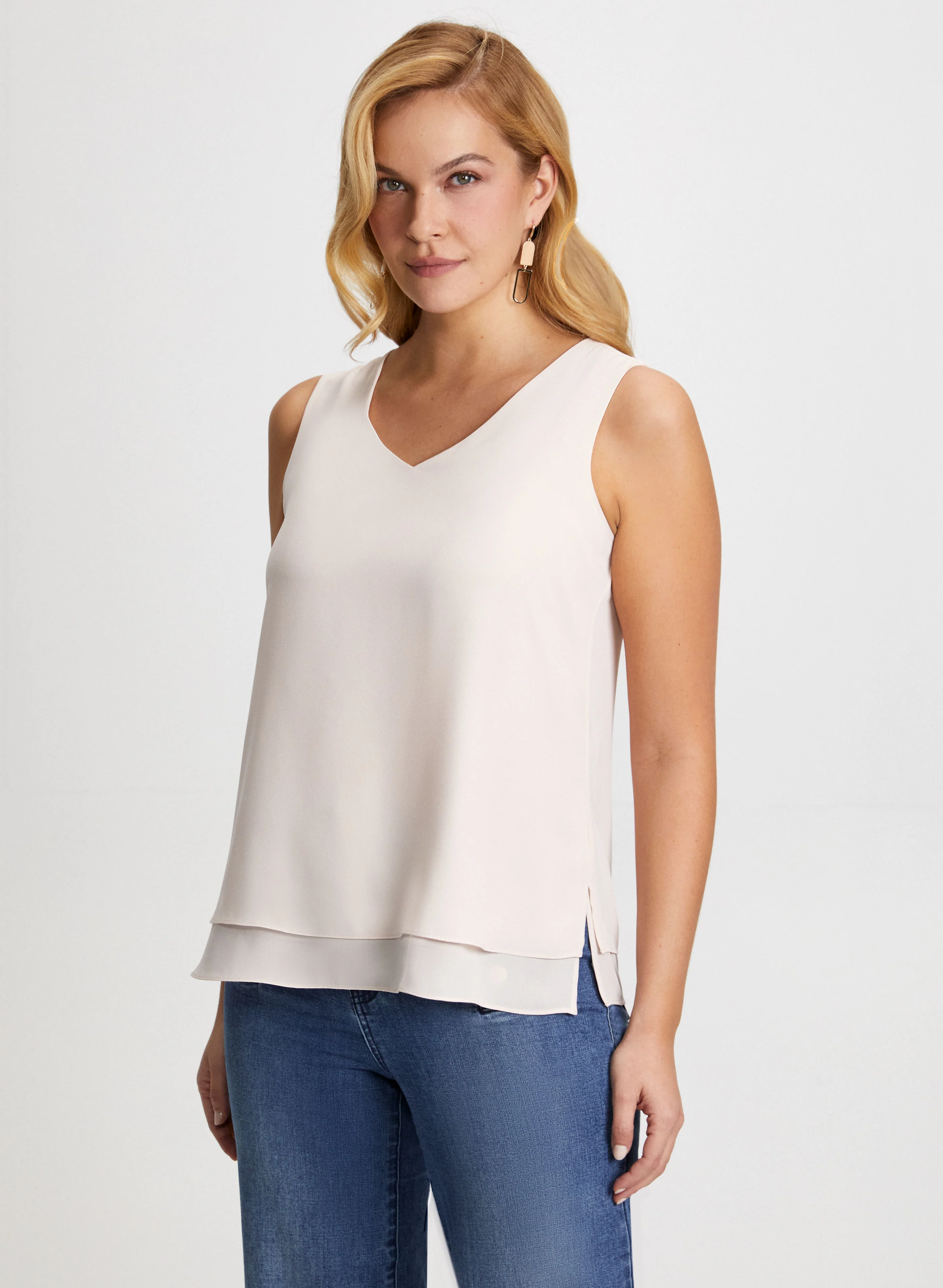 Sleeveless V-Neck Blouse - Image 2