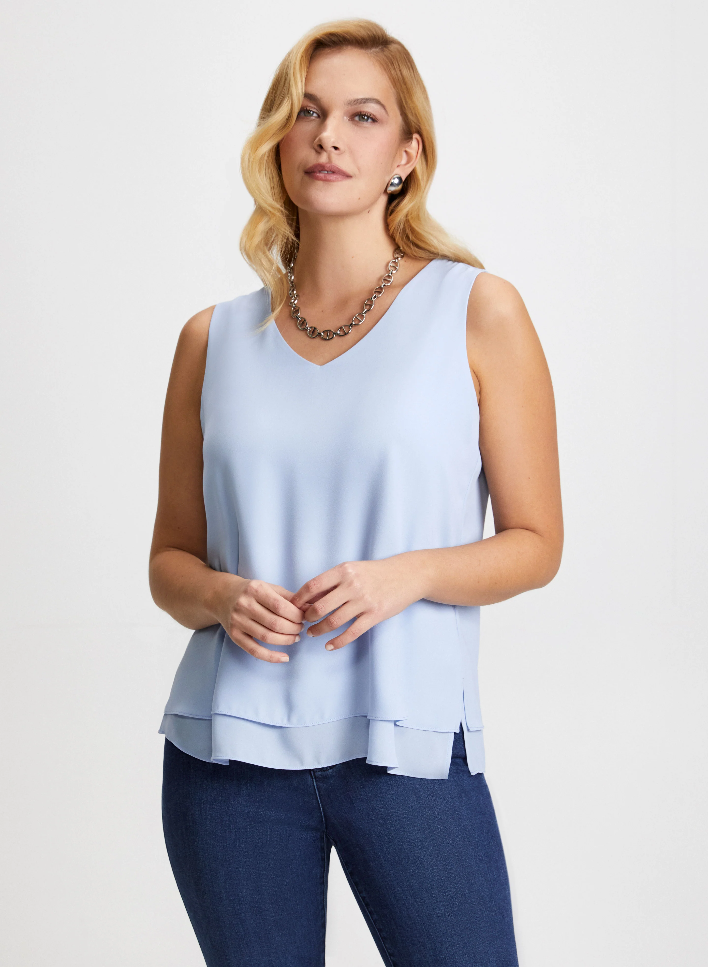 Sleeveless V-Neck Blouse - Image 5
