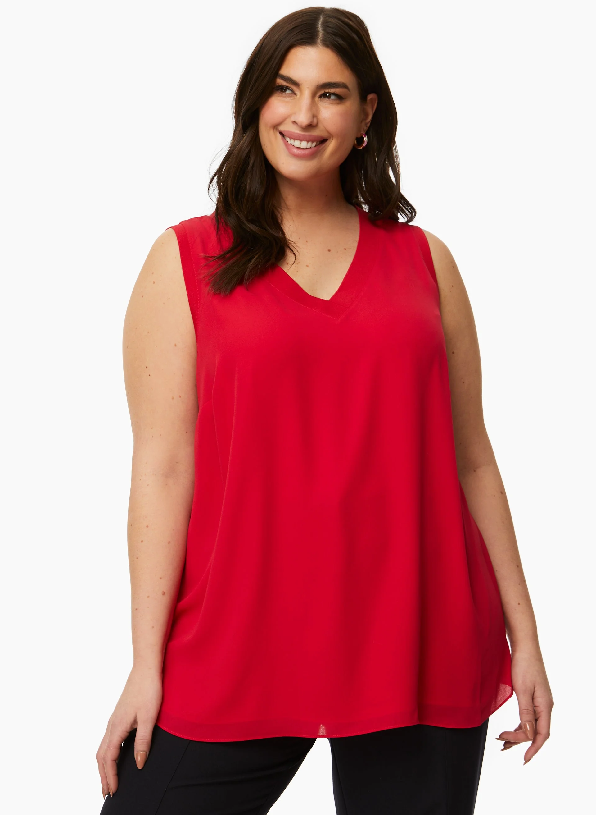 Sleeveless V-Neck Blouse
