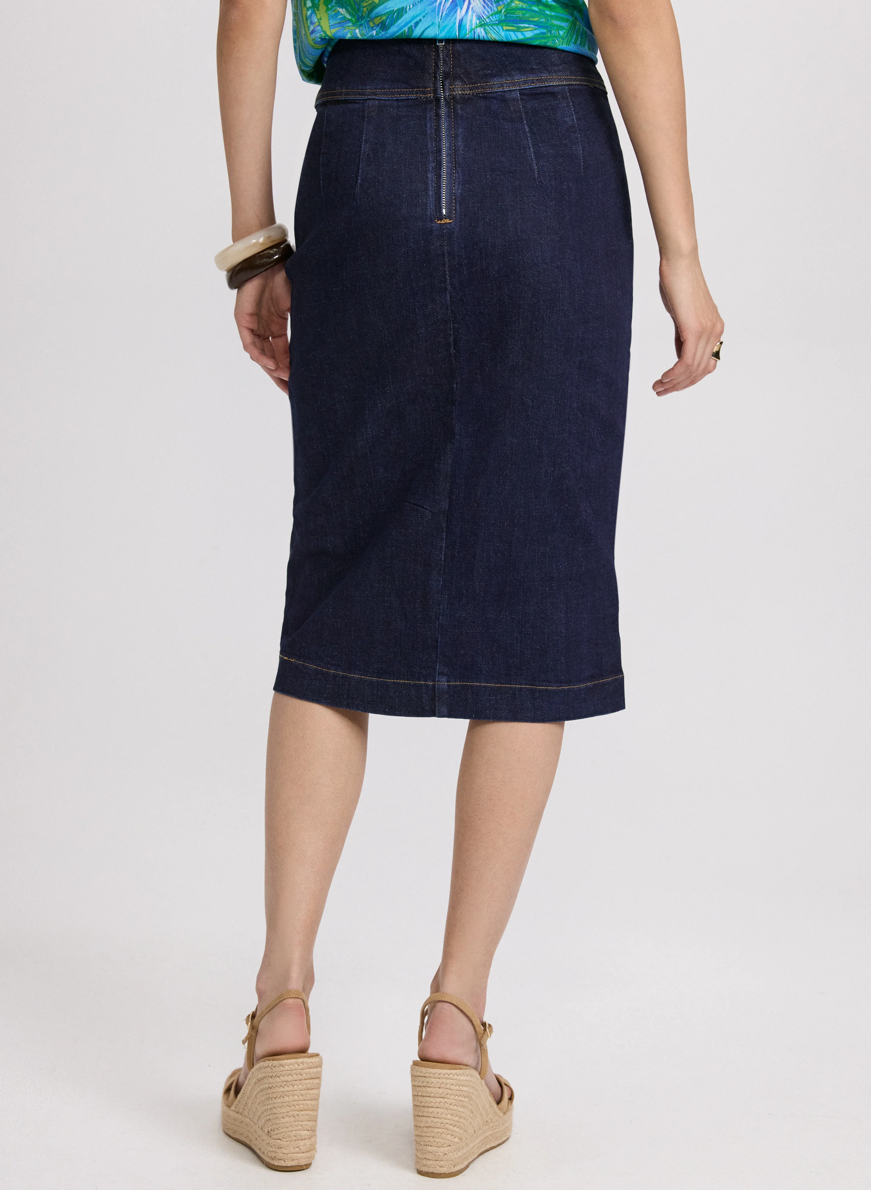 Slit Denim Skirt - Image 4